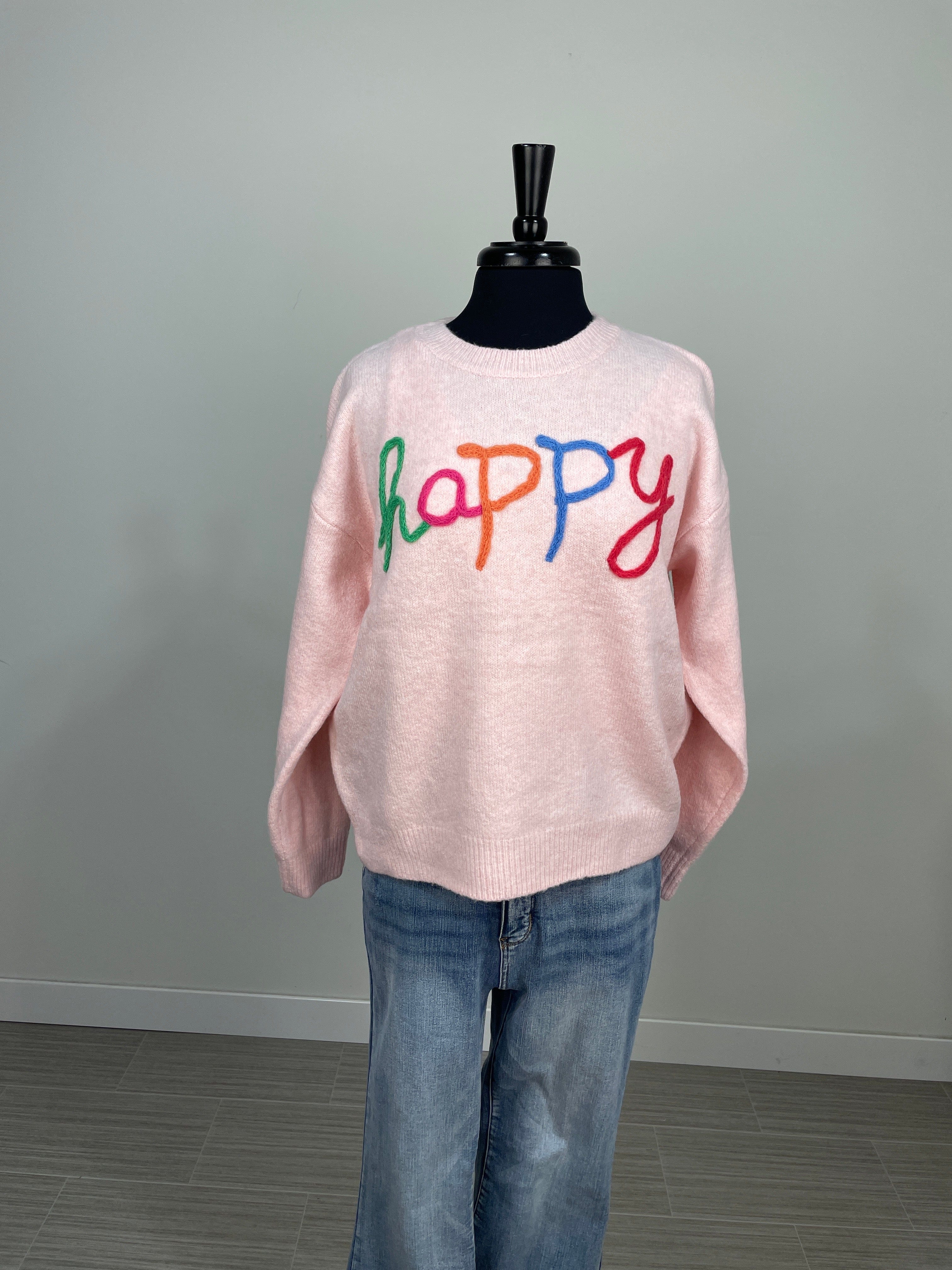 Pink Happy Sweater