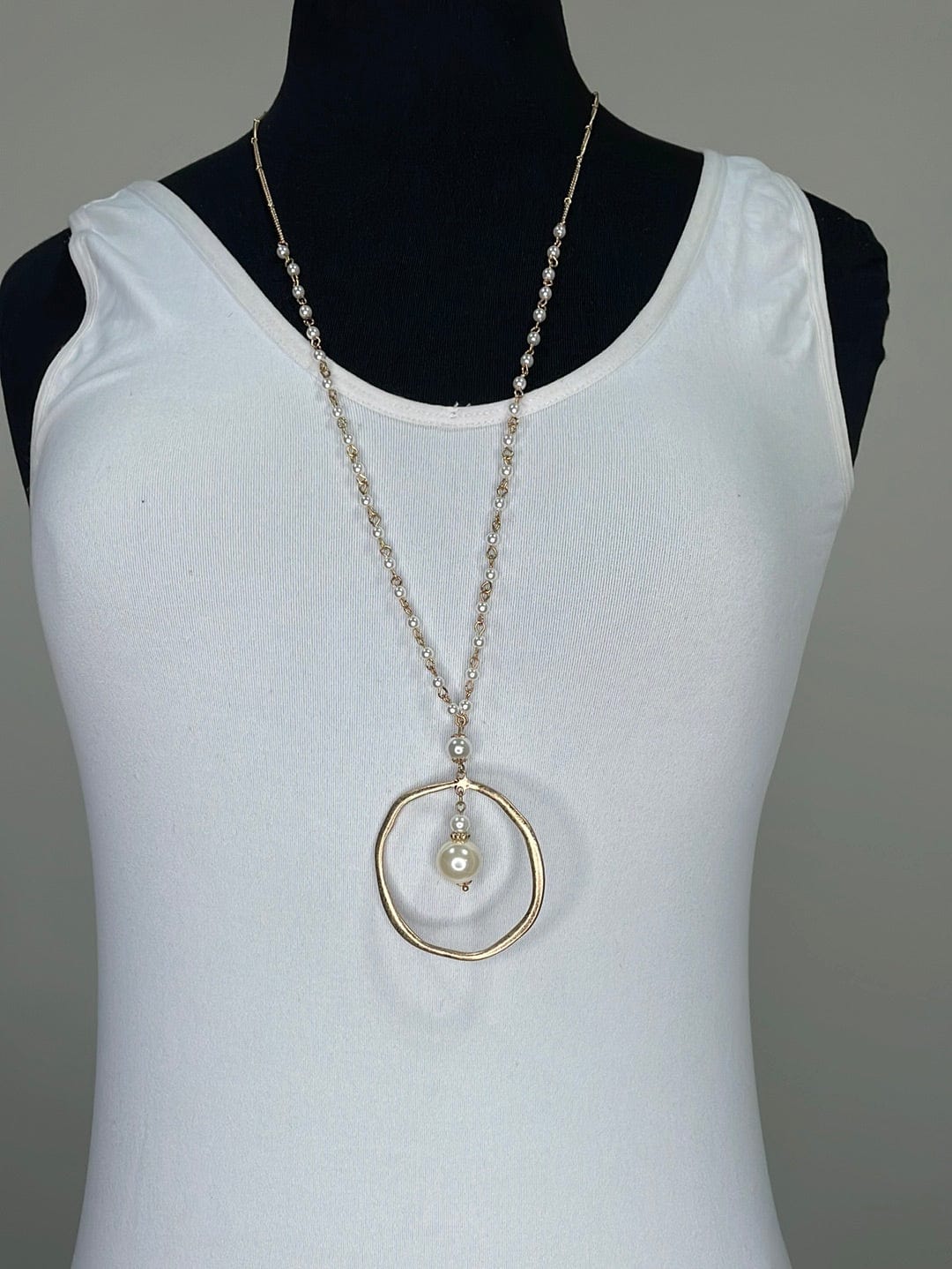 Gold Pearl Beaded Necklace