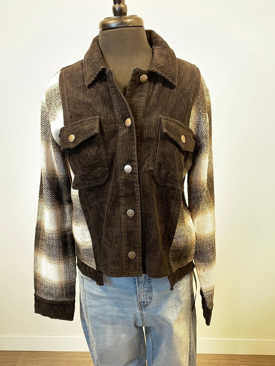 Black Plaid Mix Jacket