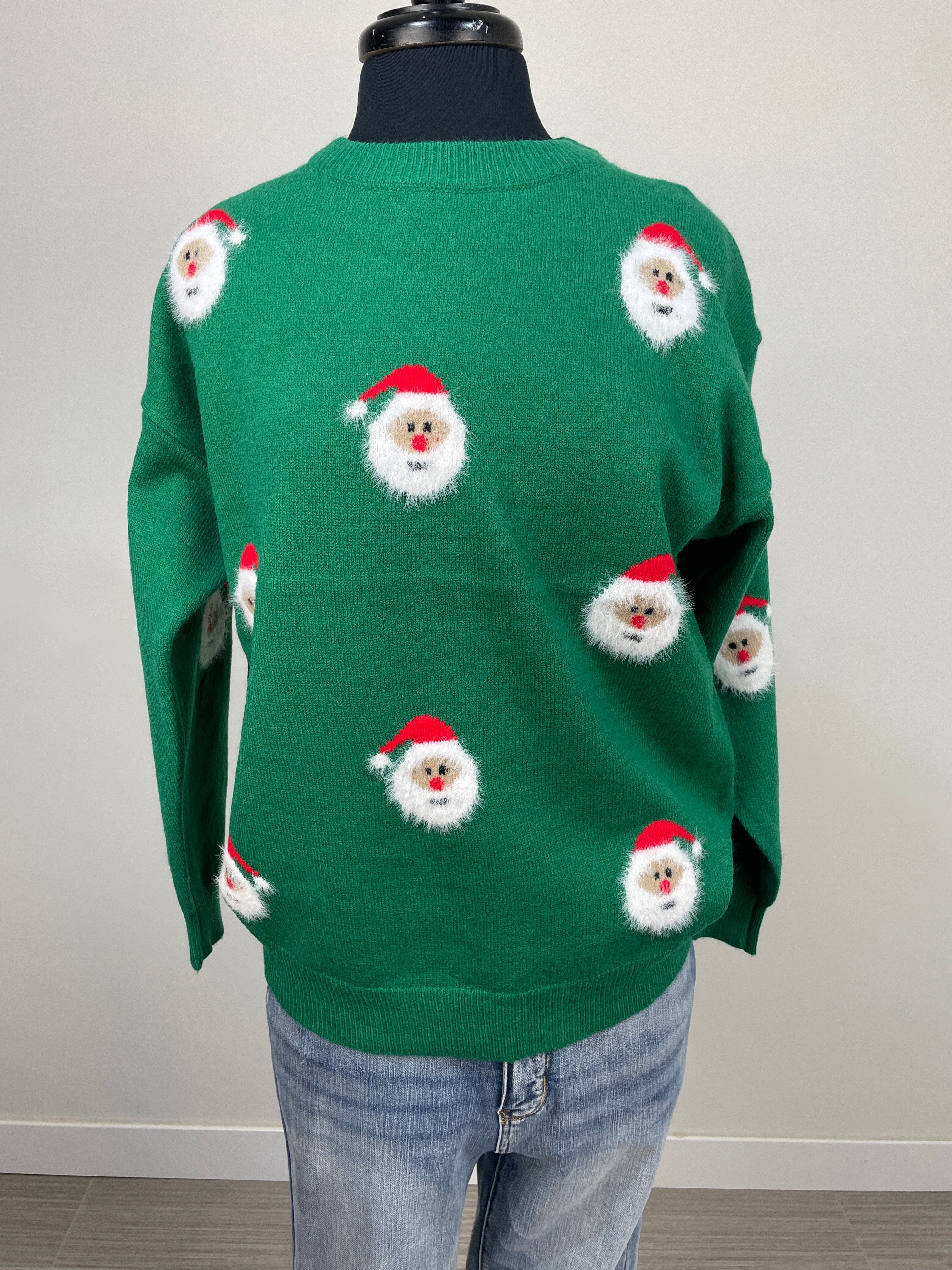 Green Santa Crewneck Sweater