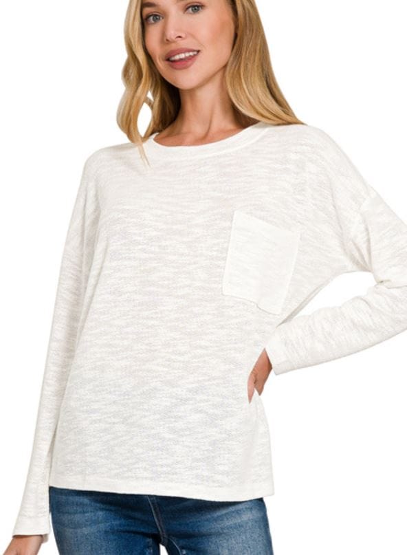 Ivory Hacci Long Sleeve Top