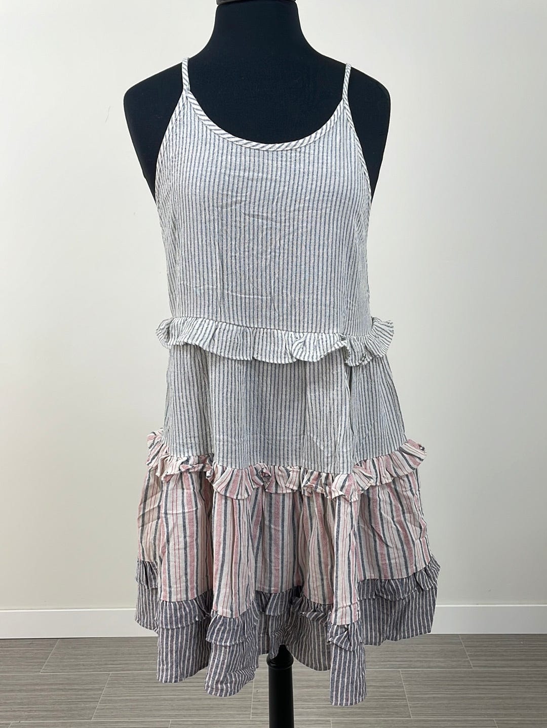 Ruffle Detail Colorblock Babydoll Dress
