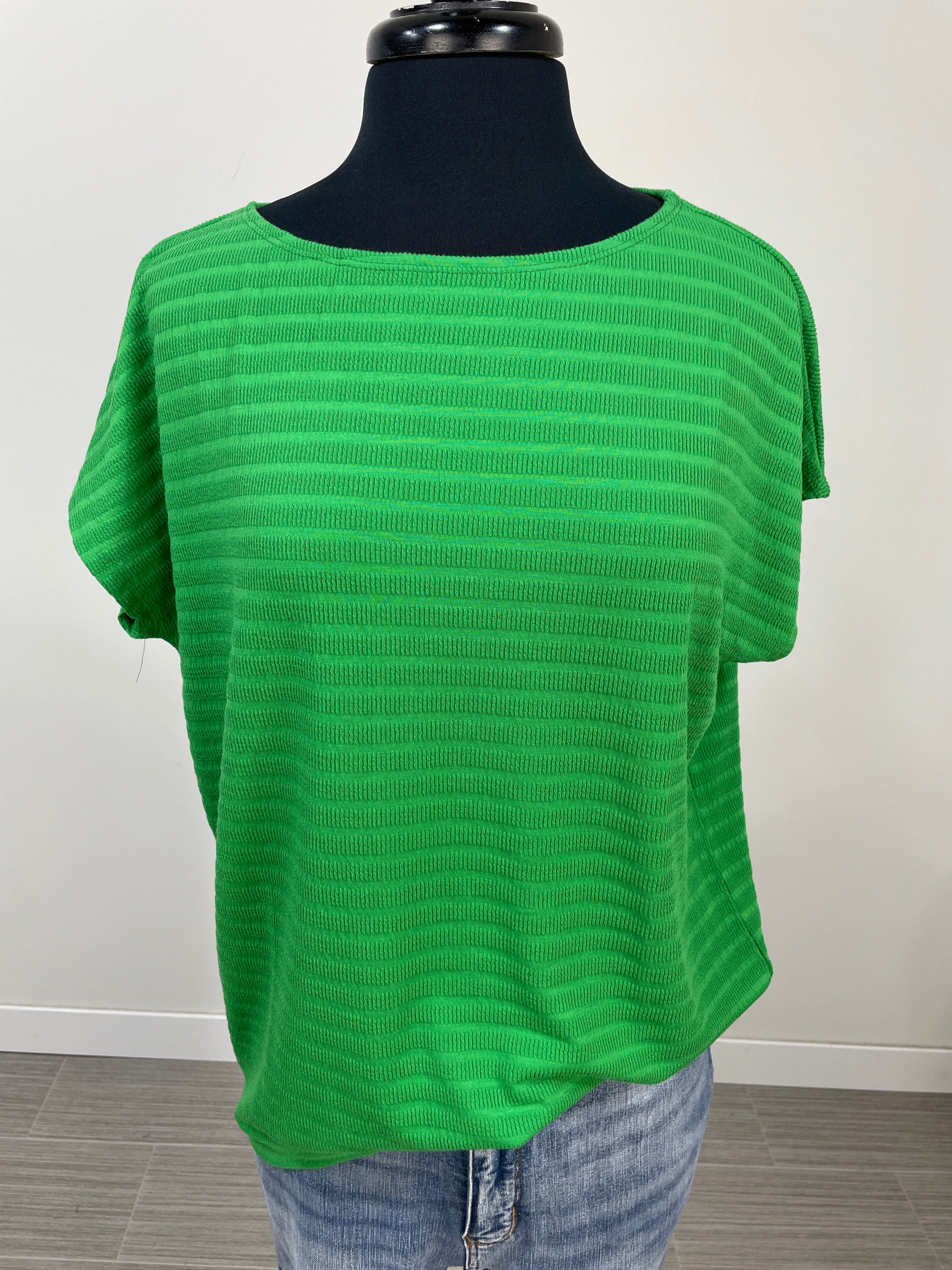 Kelly Green Textured Top