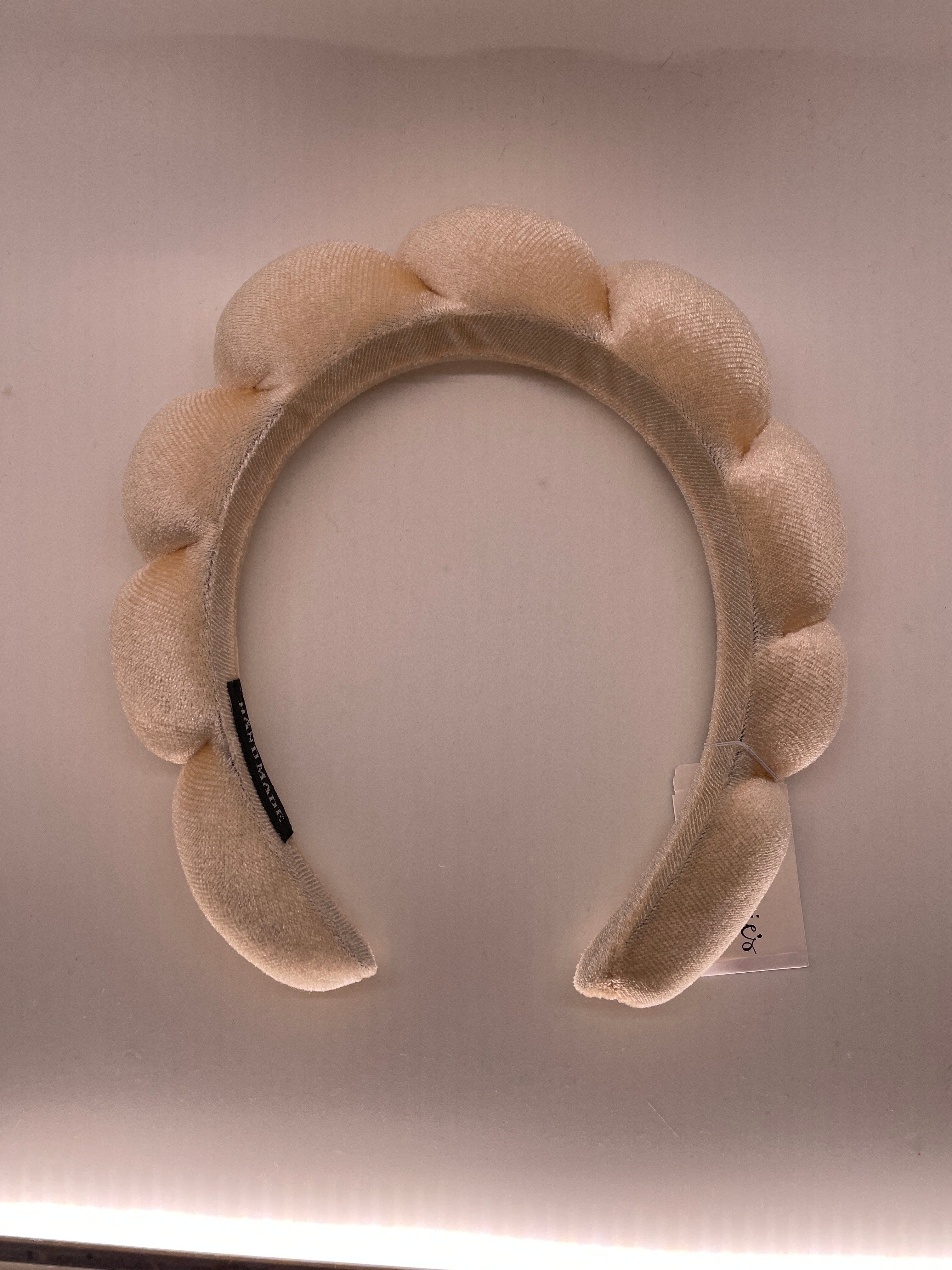 Cream Velvet Spa Headband