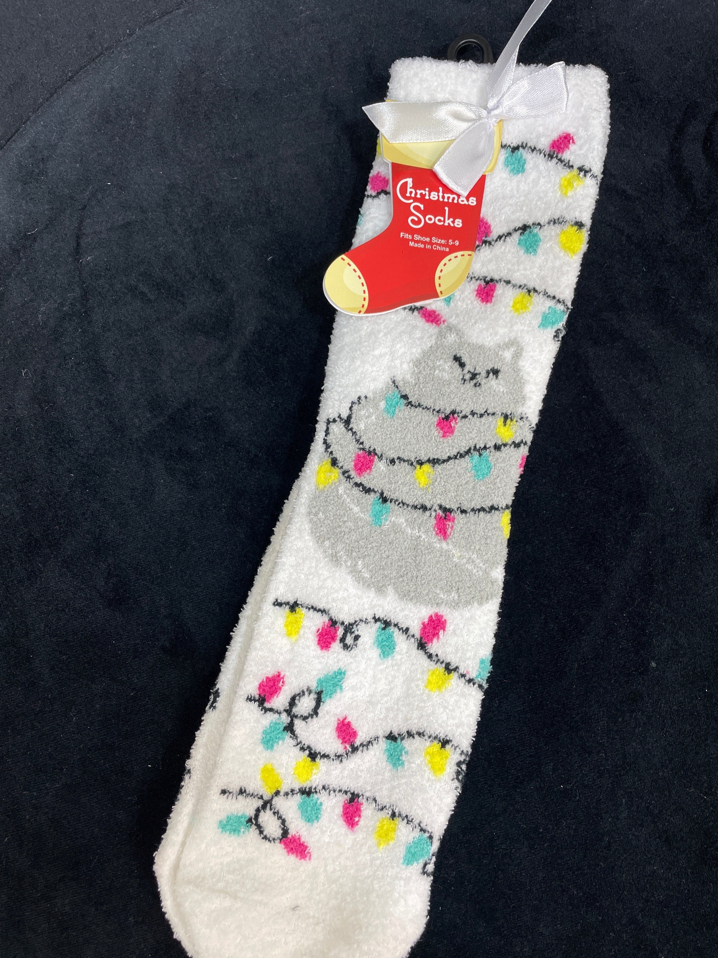 Cat & Lights Gripper Socks