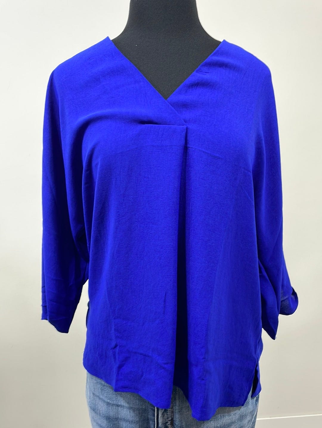 Royal Blue Button Sleeve Blouse