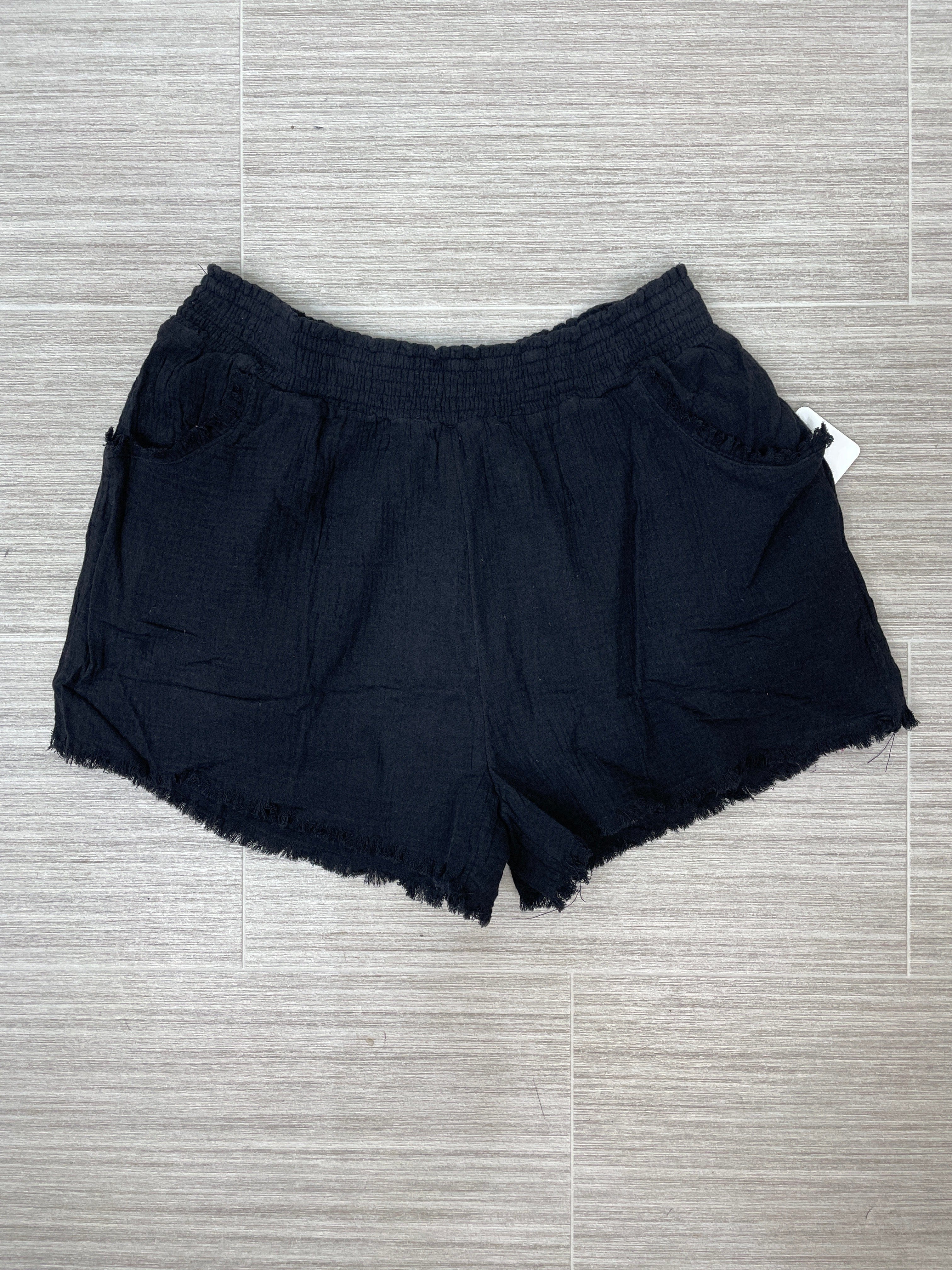 Black Gauze Elastic Waist Short