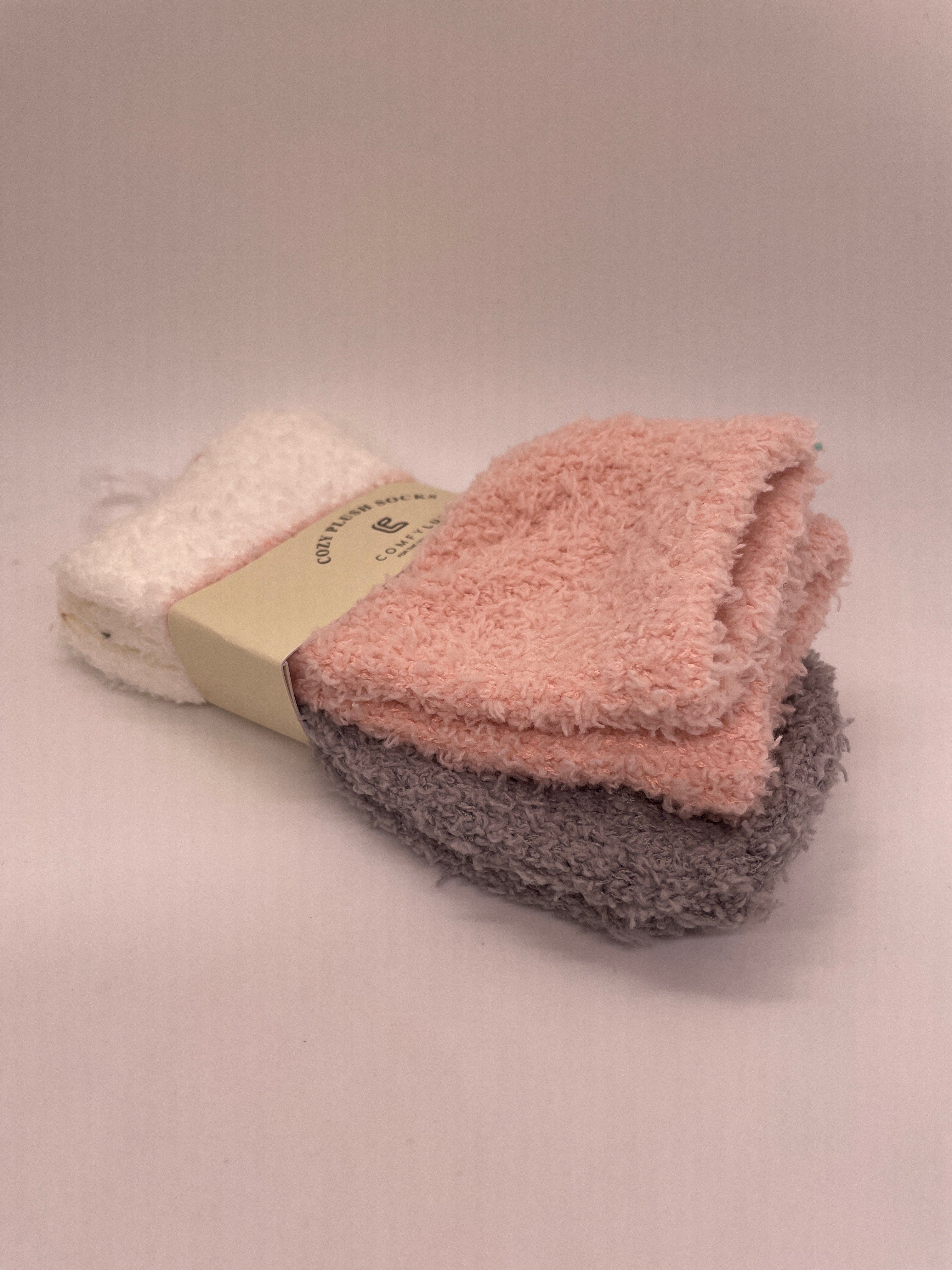 Gray & Pink Mini Crew Socks