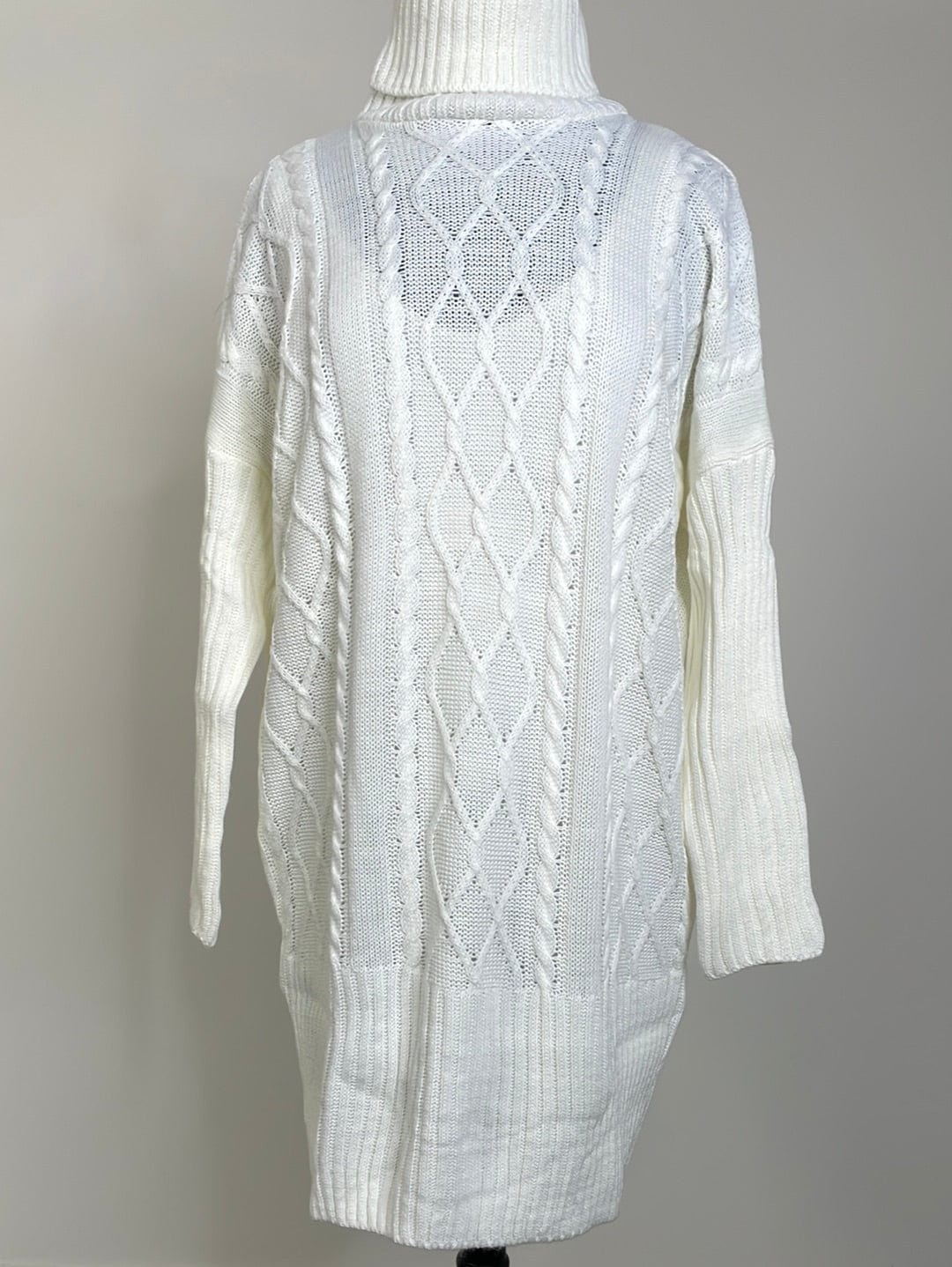 Cream Cable Sweater Dress
