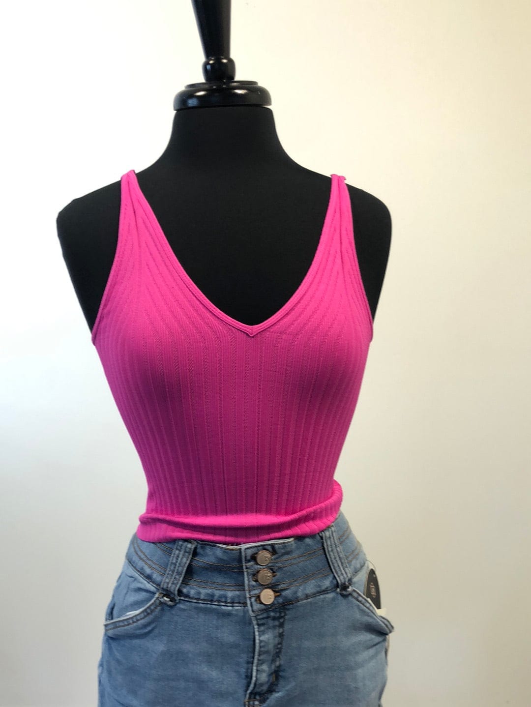 English Rose Wide Ribbed Tank Top