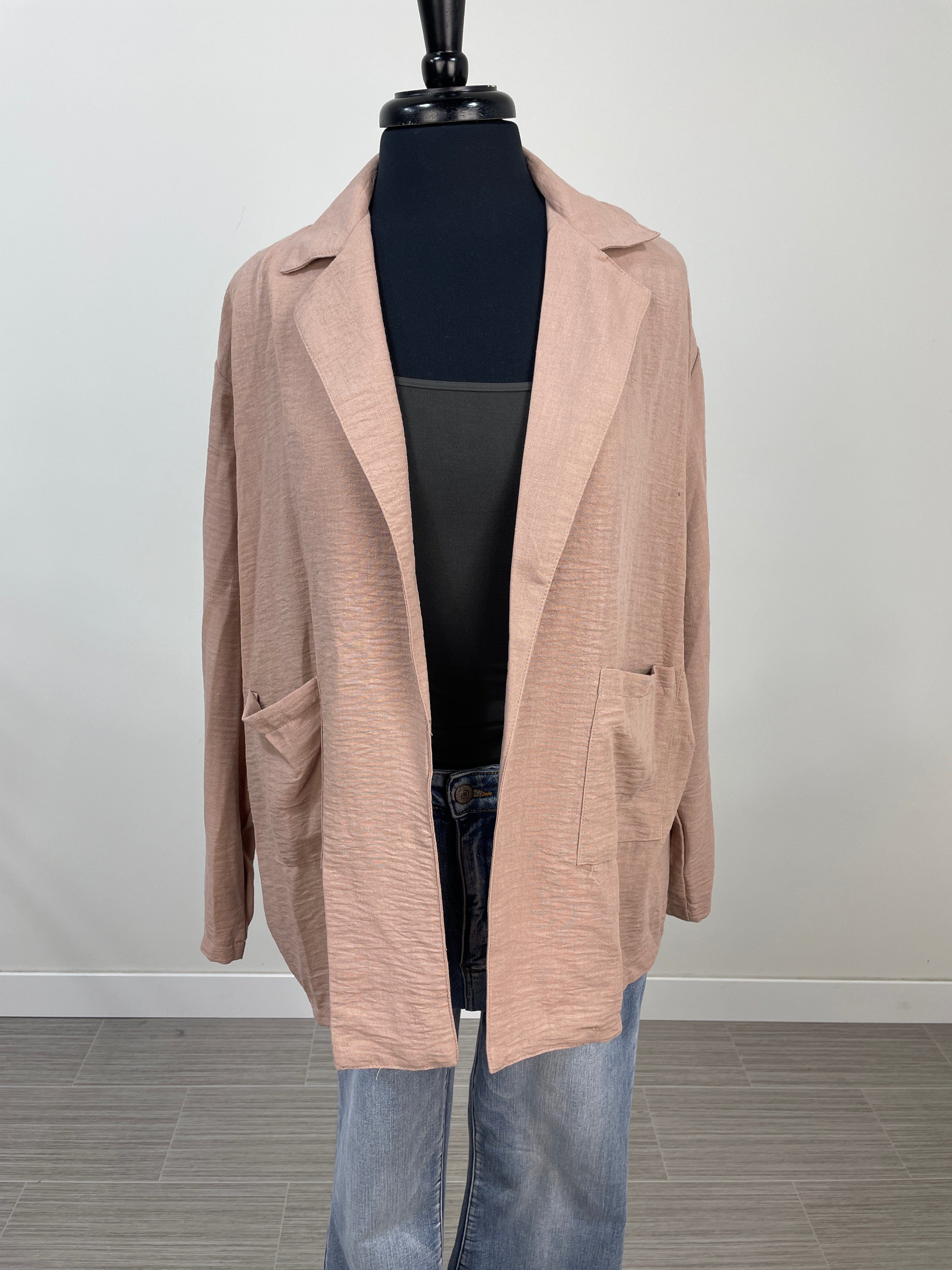 Taupe Front Pocket Blazer