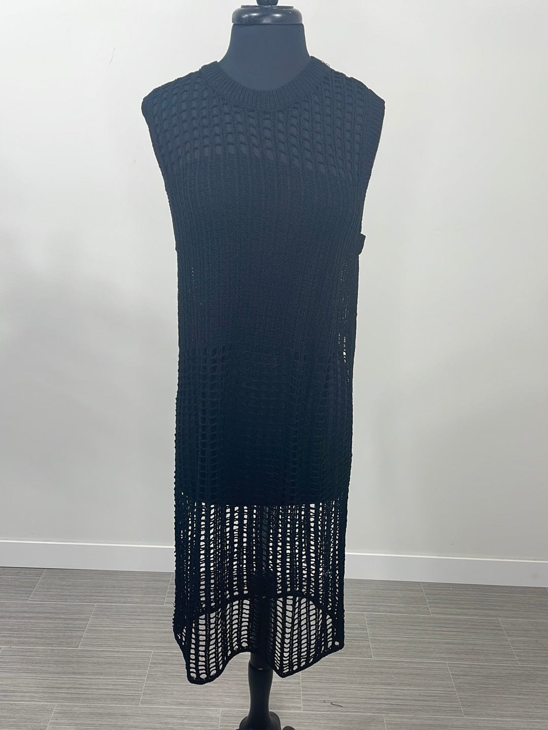 Black Crochet Long Dress