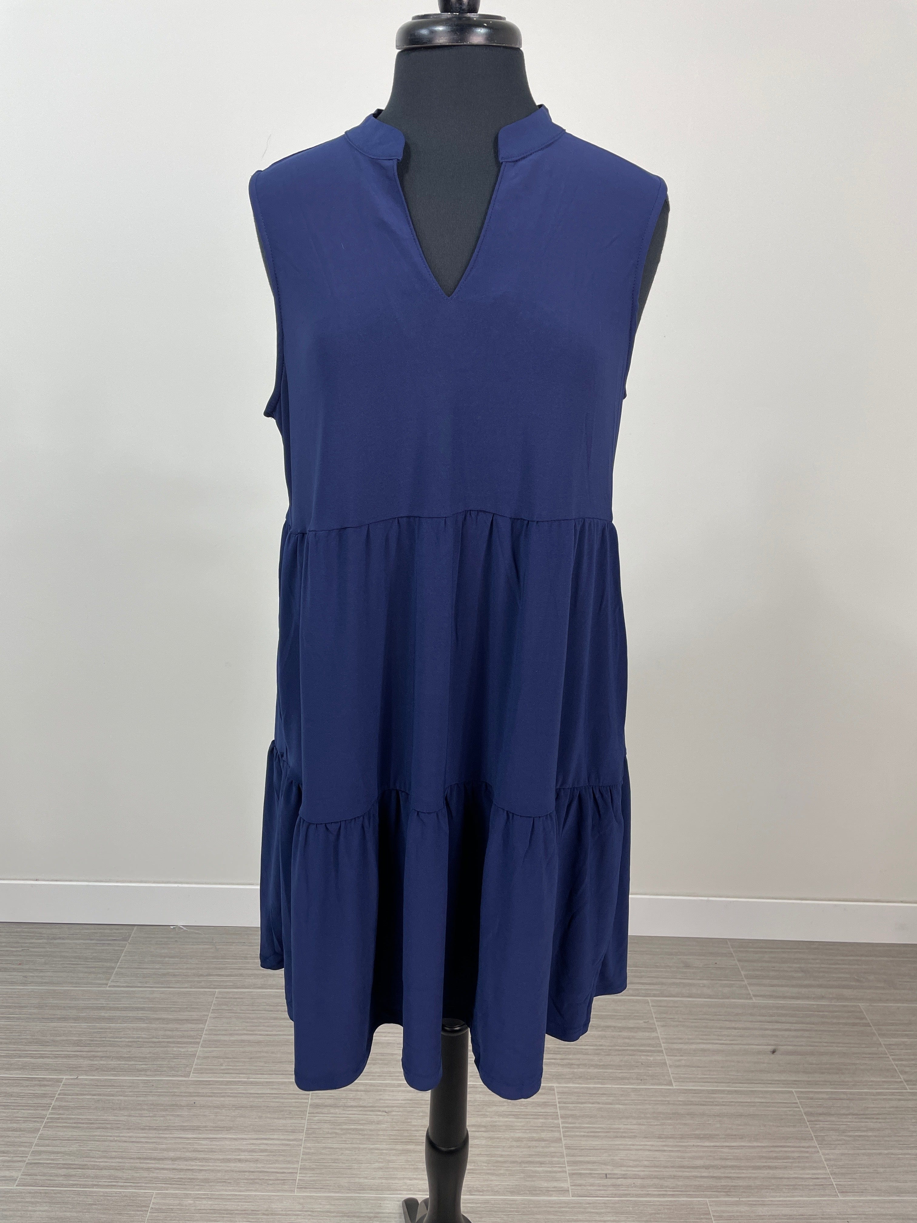Navy Tiered Tank Dress