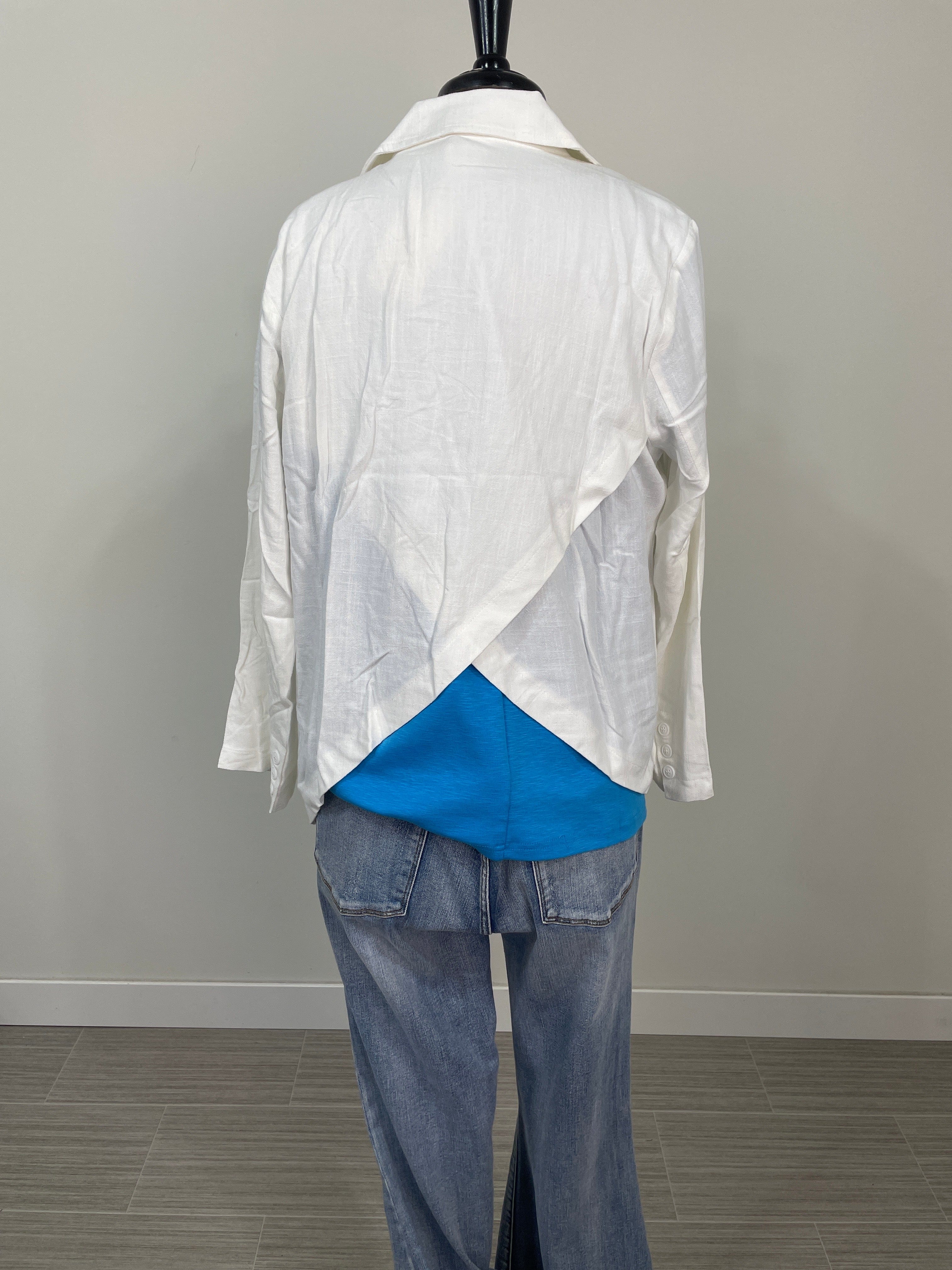 Ecru Linen Blended Blazer