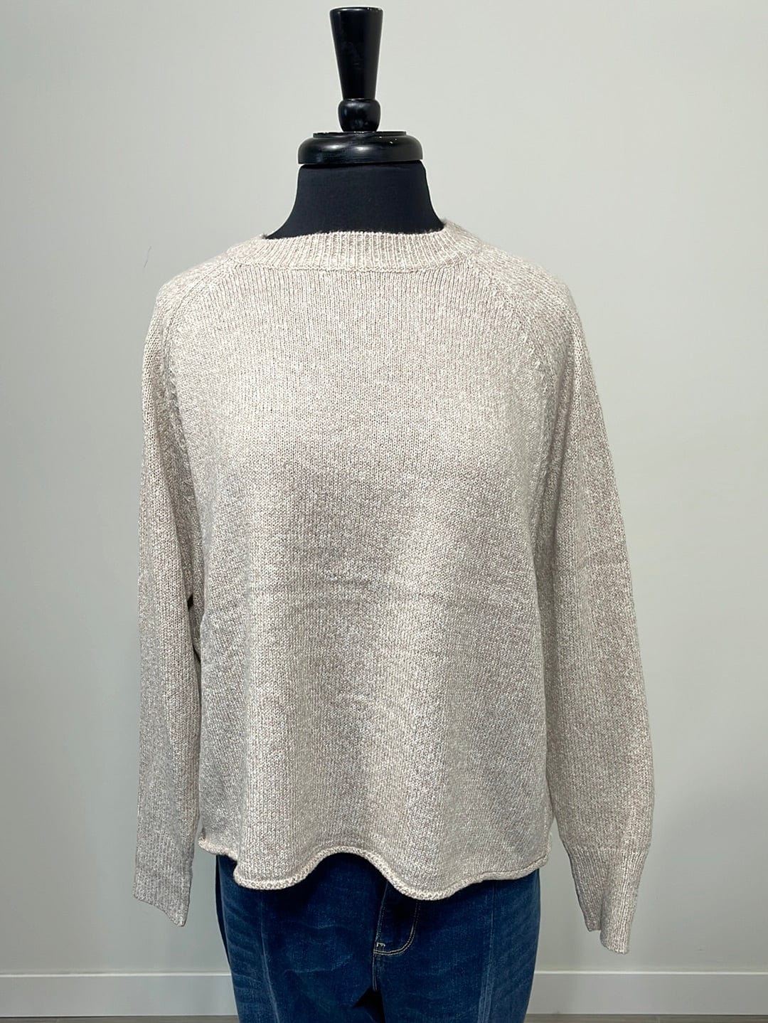 Heathered Oatmeal Crewneck Sweater OS