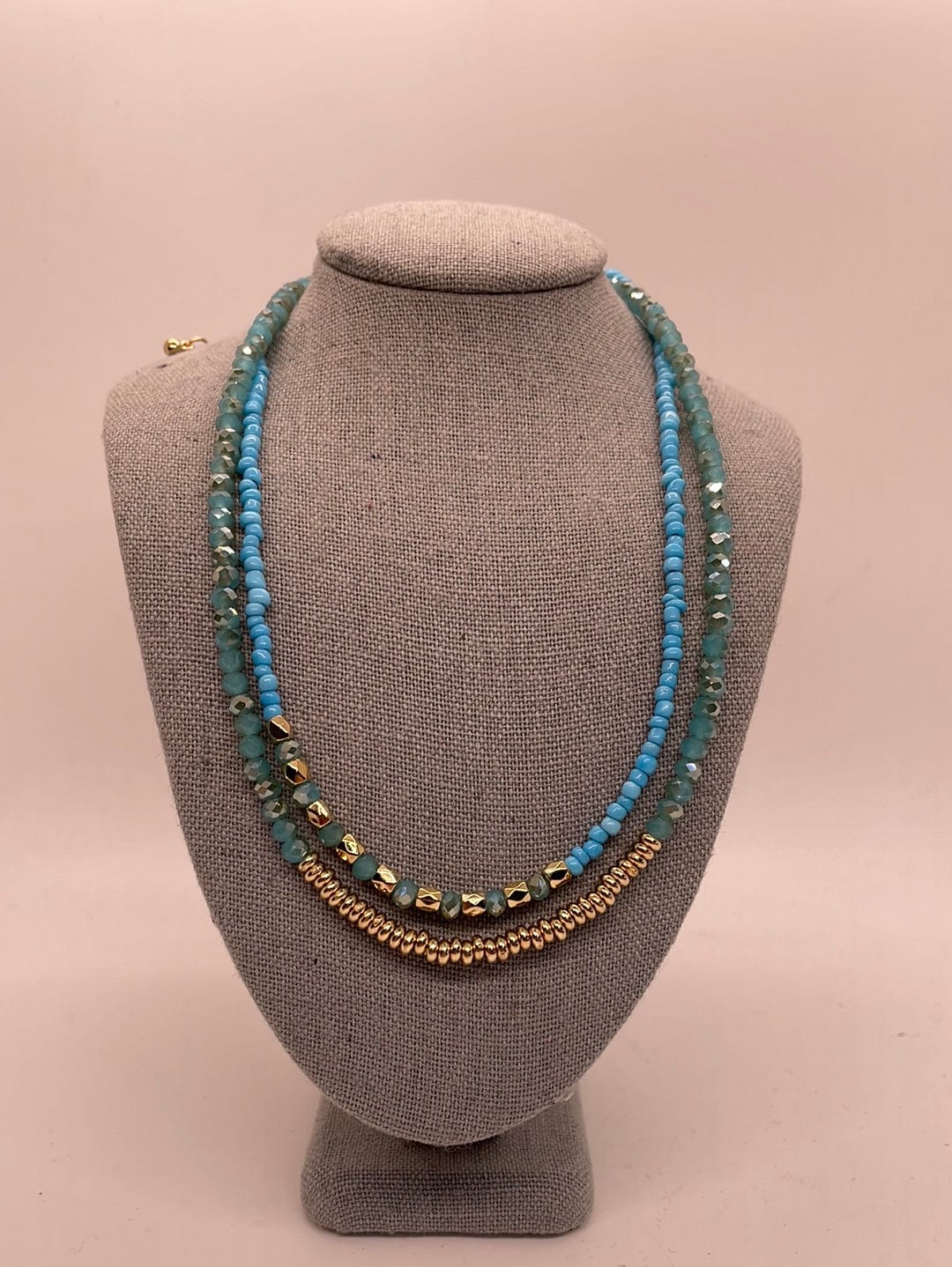 Turquoise Seed Bead 2 Necklace Set