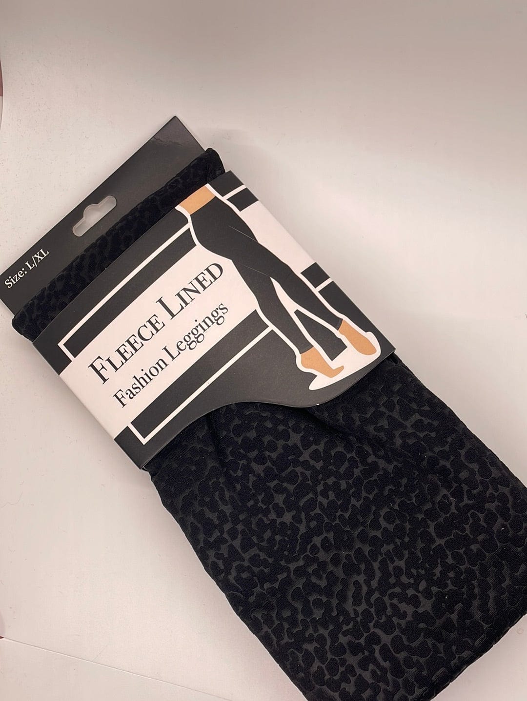 Black Leopard Pattern Fleece Legging