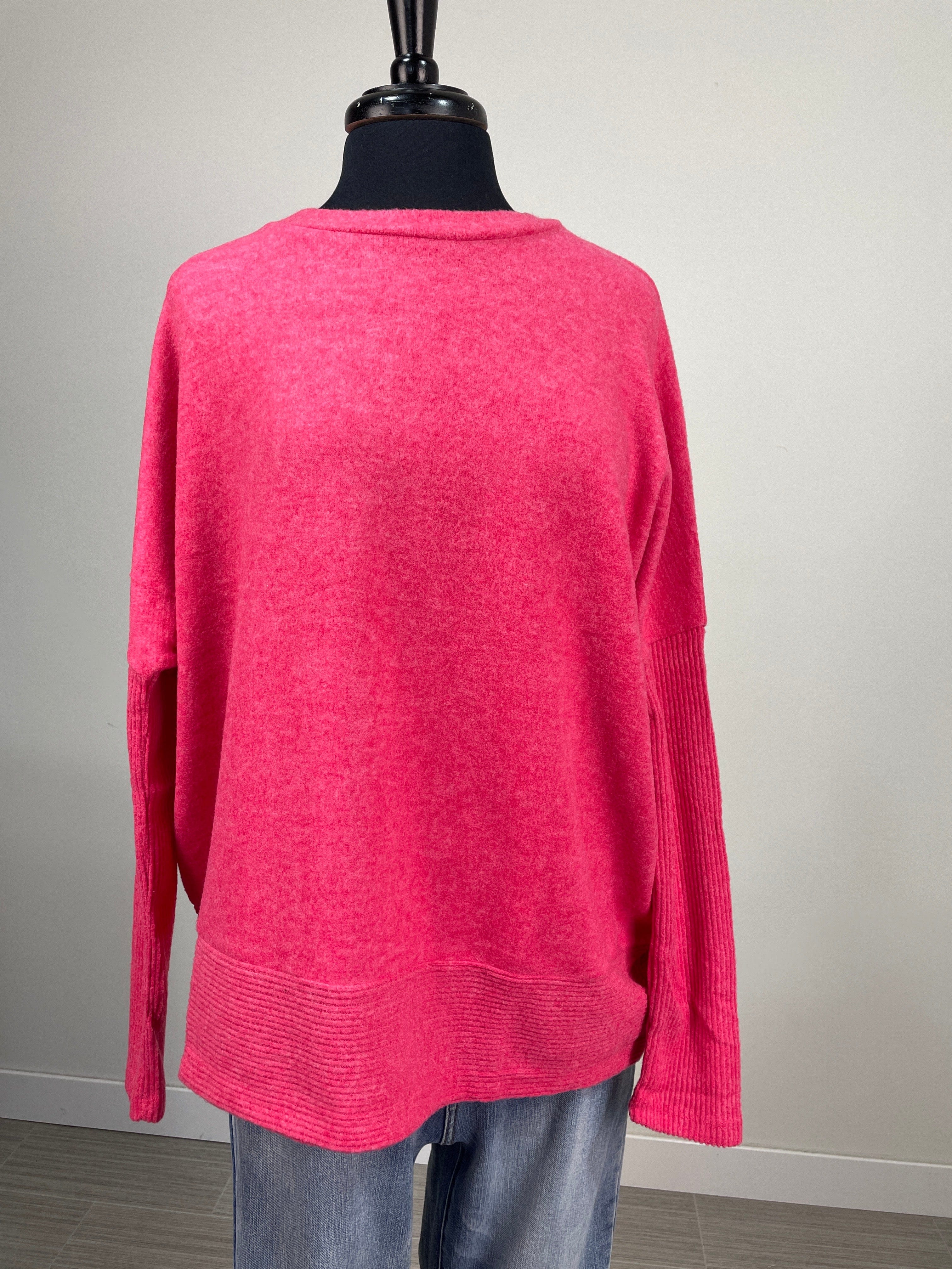 Viva Magenta Hacci Dolman Sweater