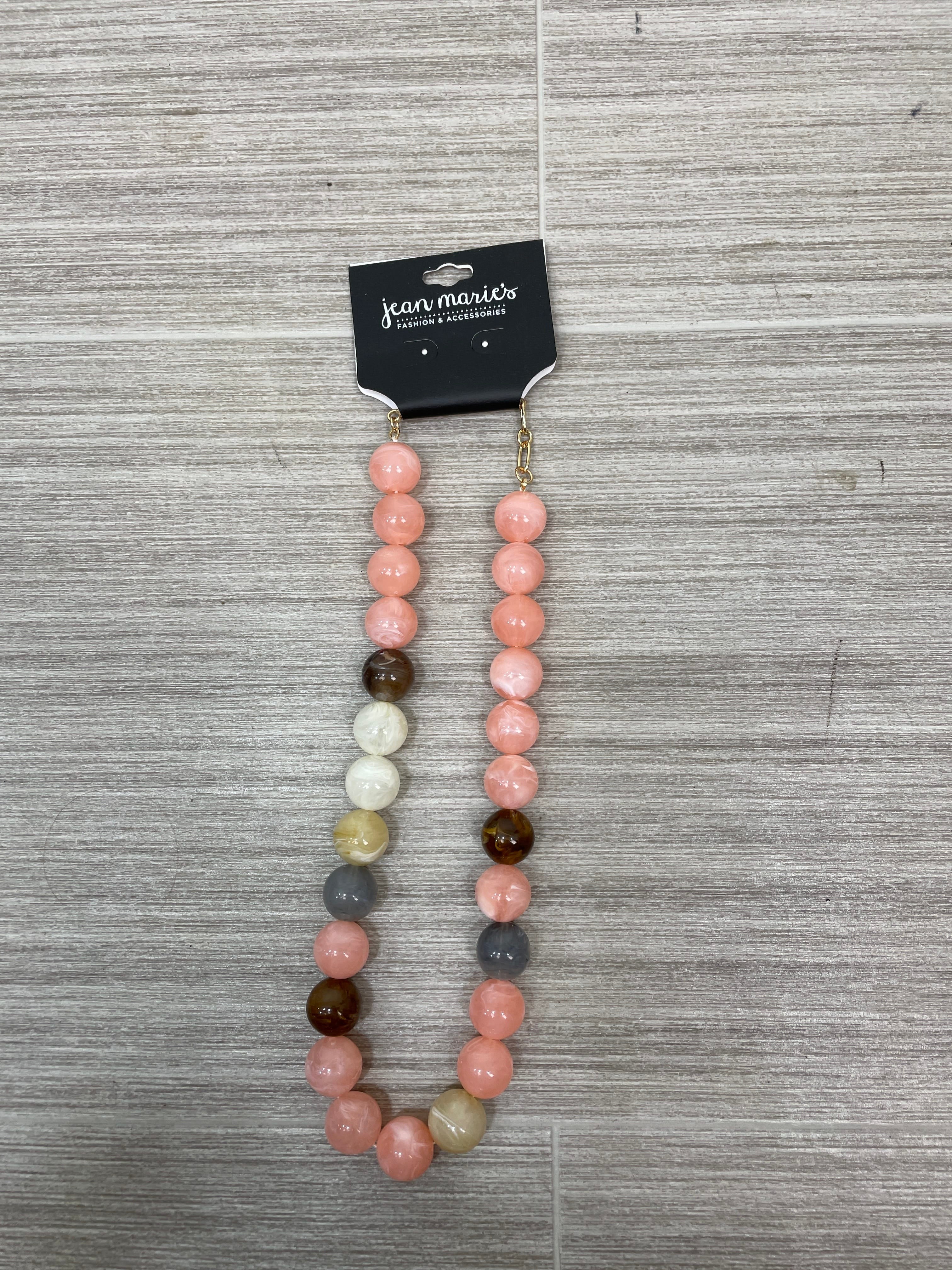Rose Multi Acrylic Ball Bead Necklace