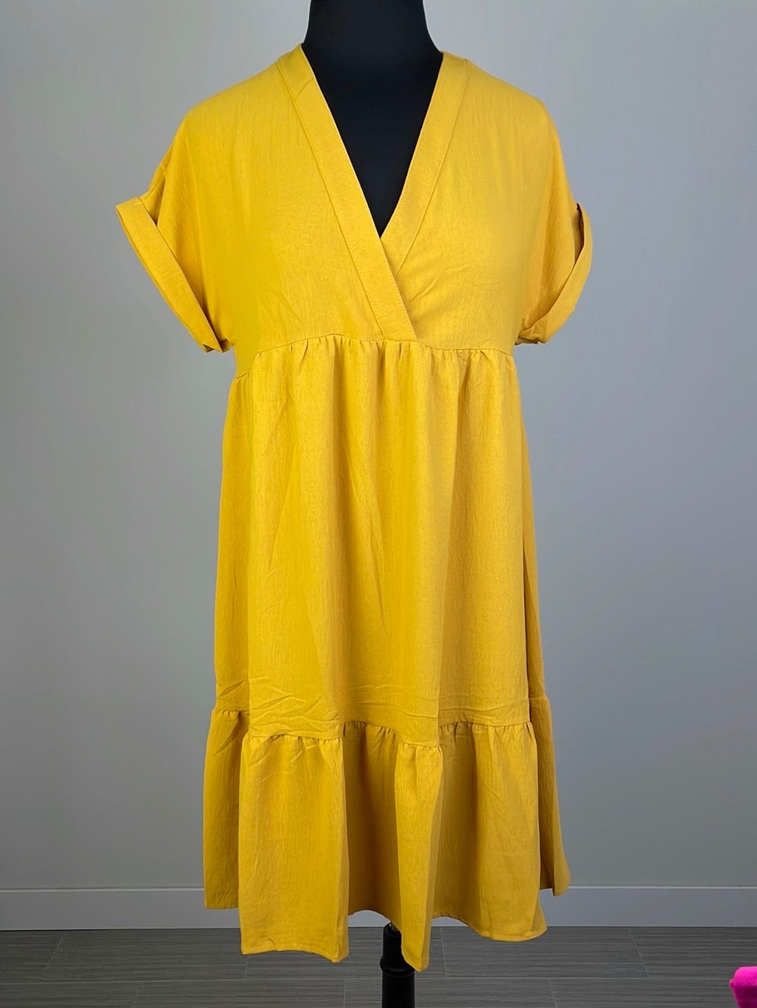Mustard Class Empire Dress