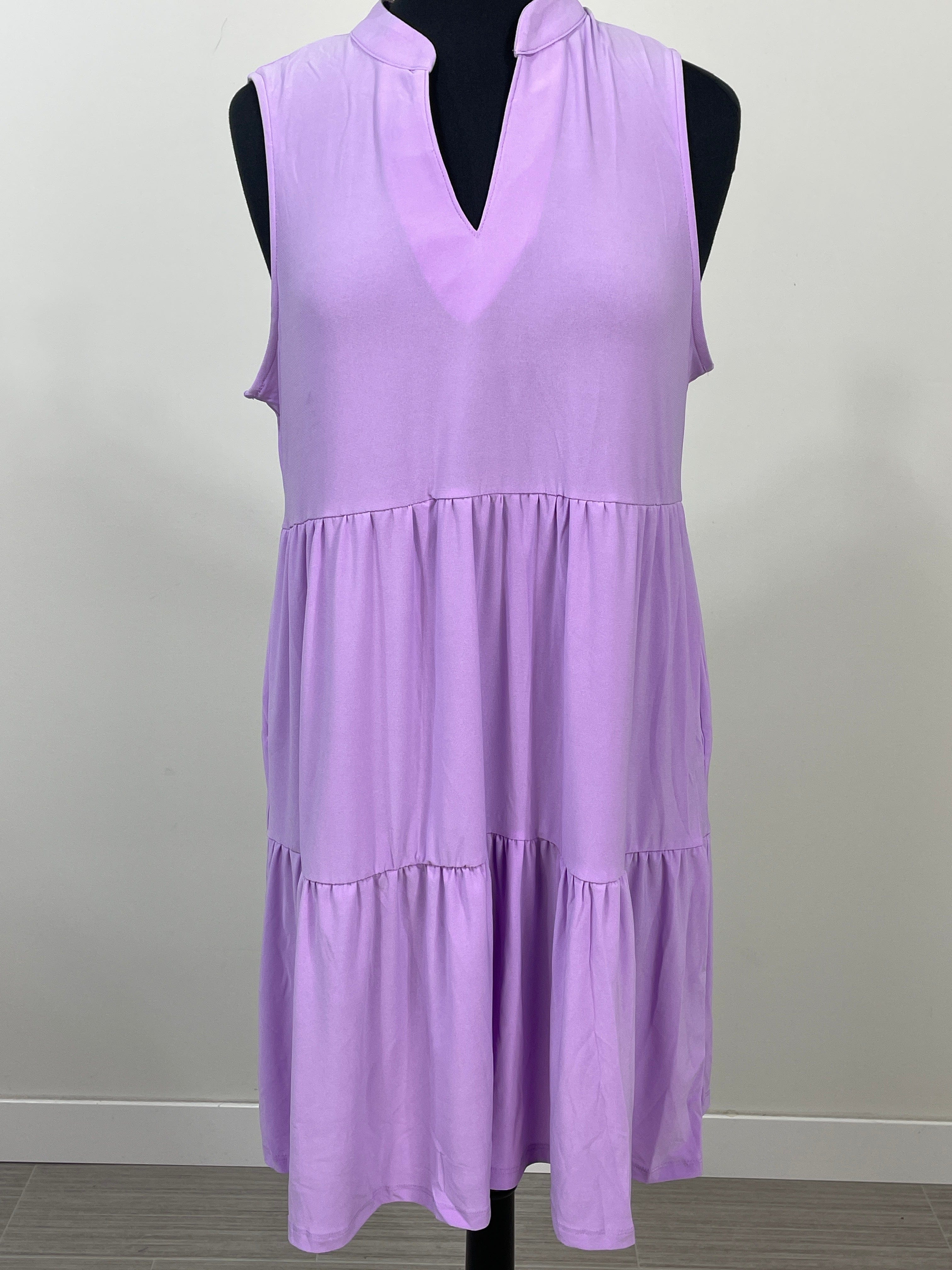 Lilac Tiered Tank Dress