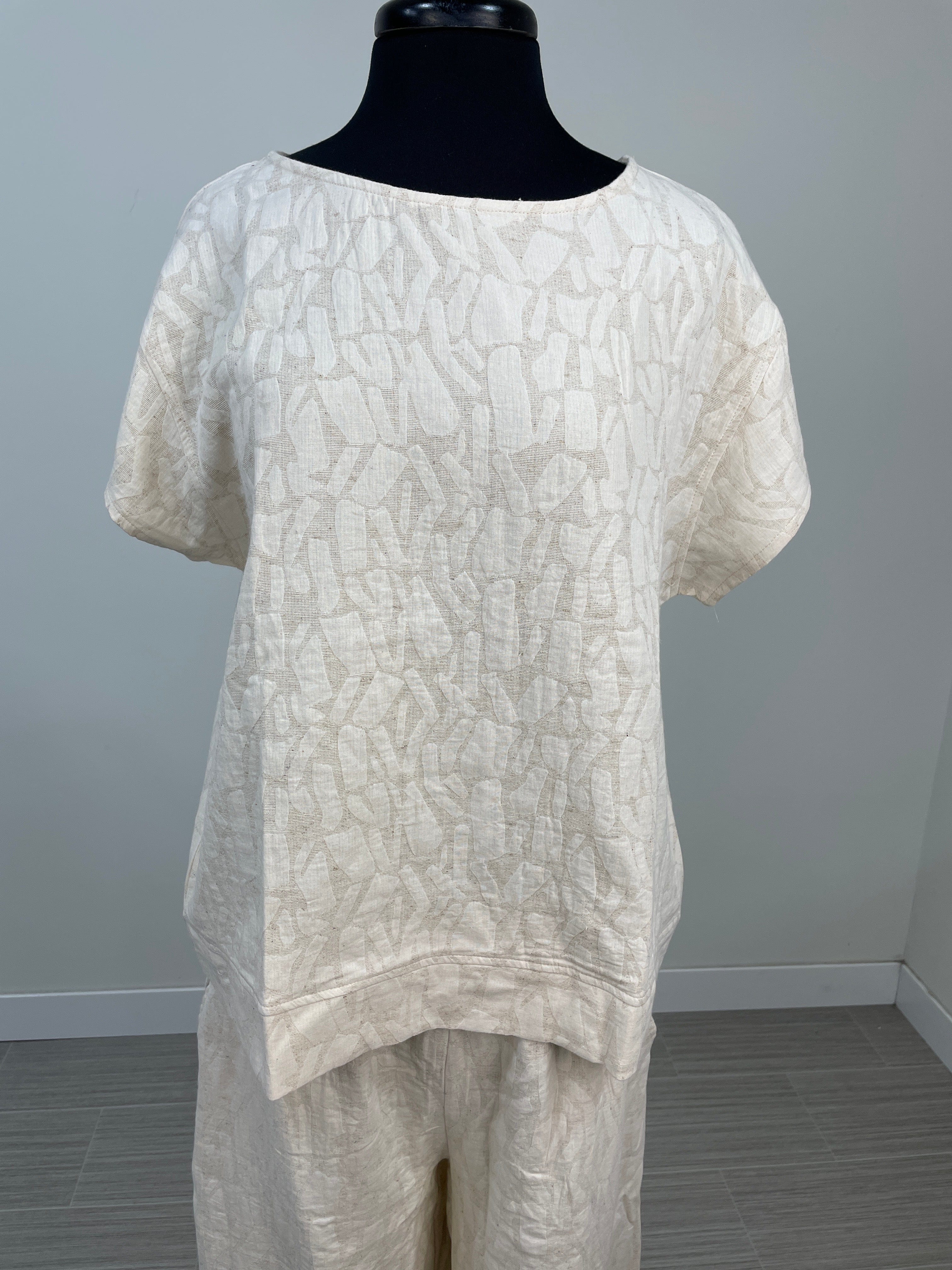 Taupe Linen Lounge Top