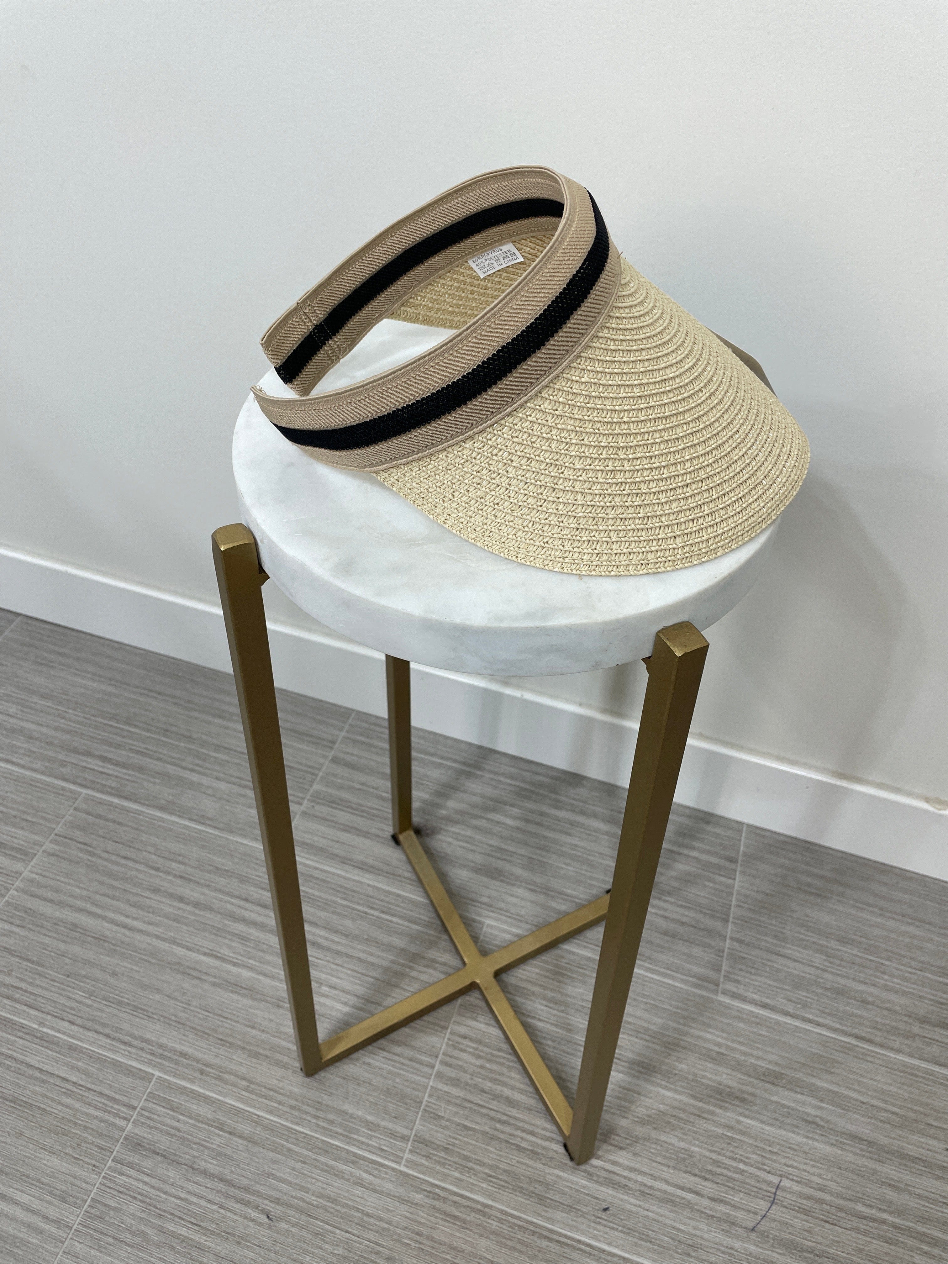 Beige Woven Visor