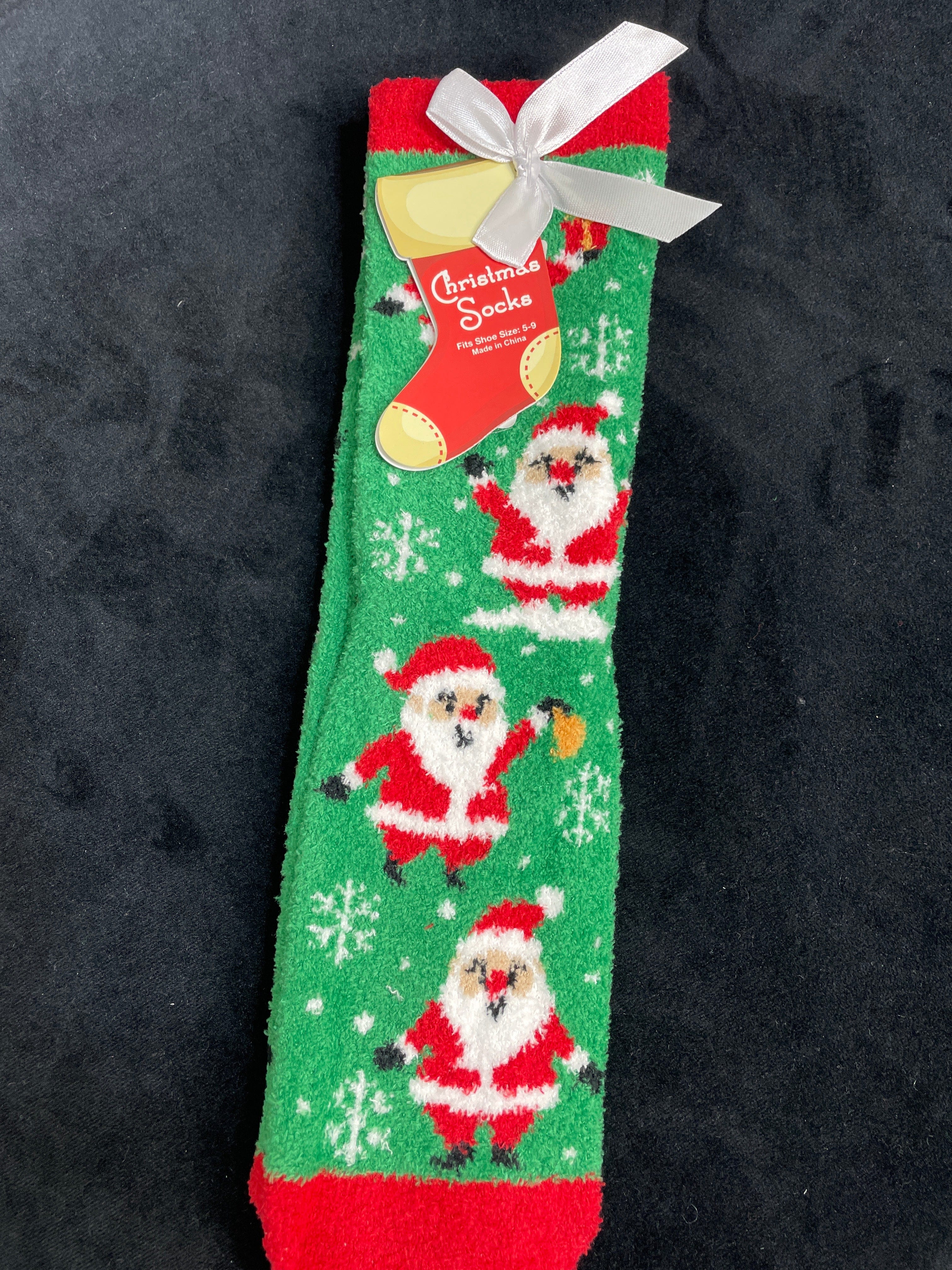 Green Santa Gripper Socks