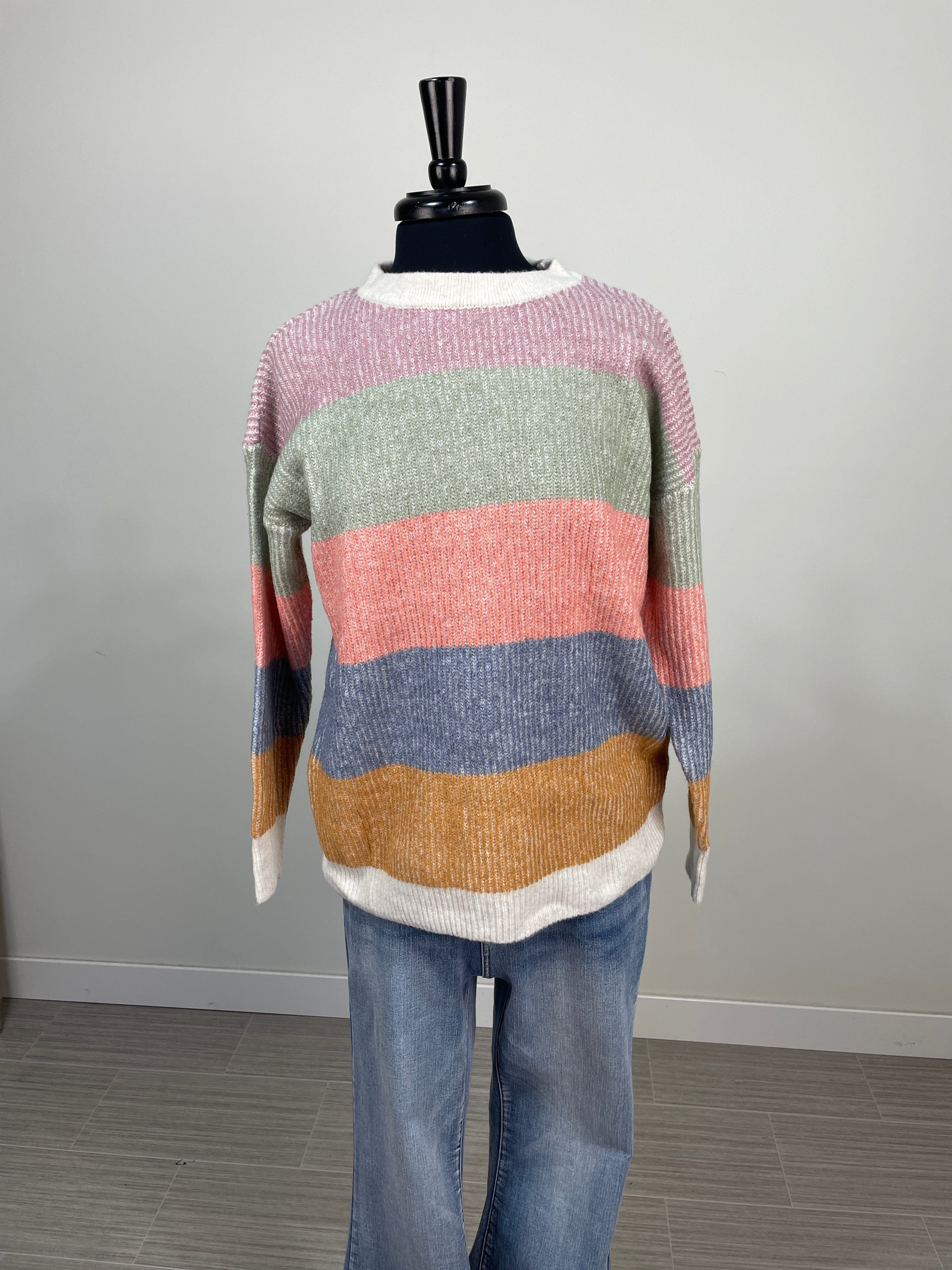 Multi Color Bold Stripe Sweater