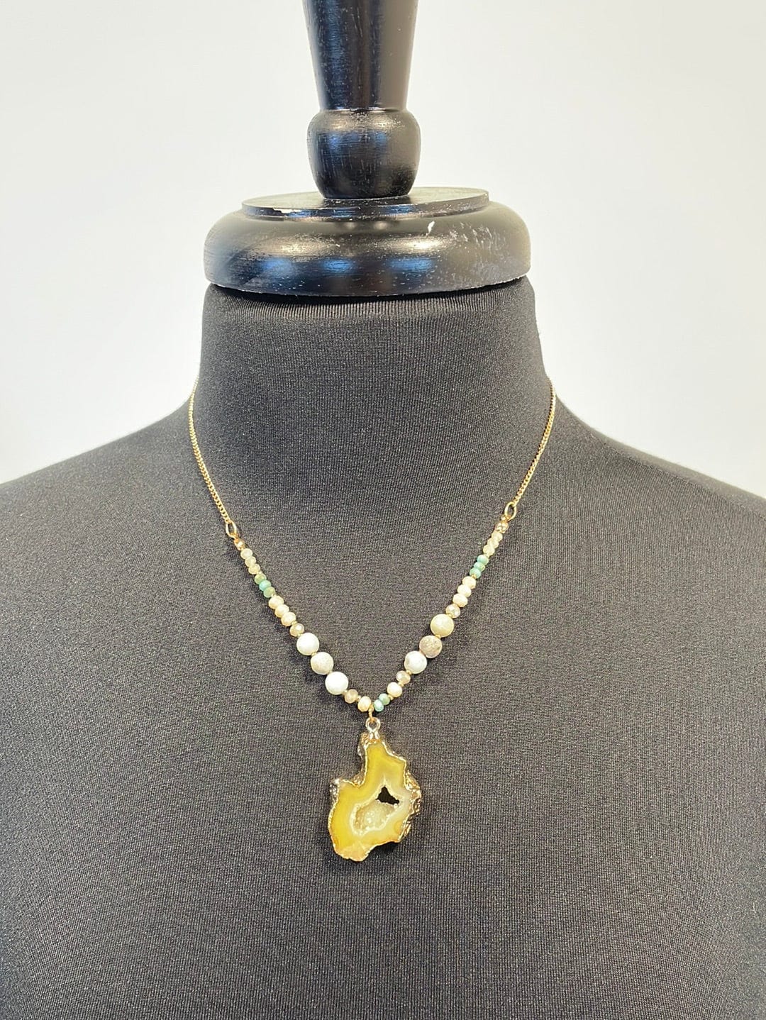 Mint & Gold Stone Mix Necklace