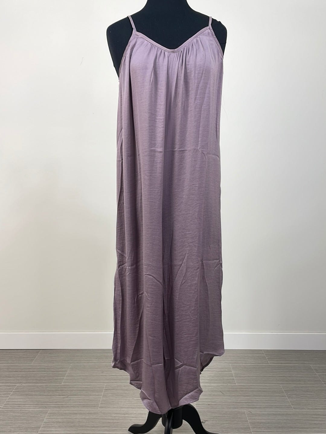 Lavender Satin Wide Leg Jumpsuit