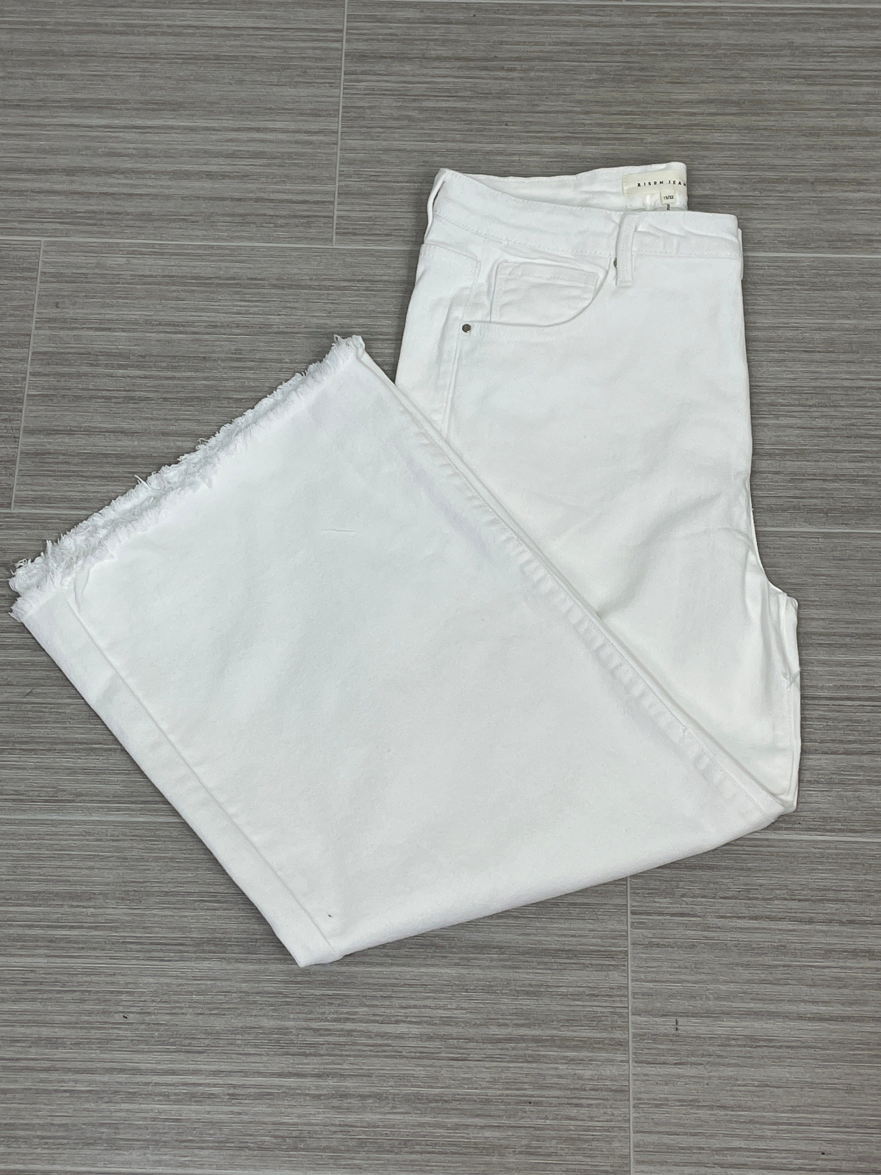 White Control Wide Leg Crop Pants