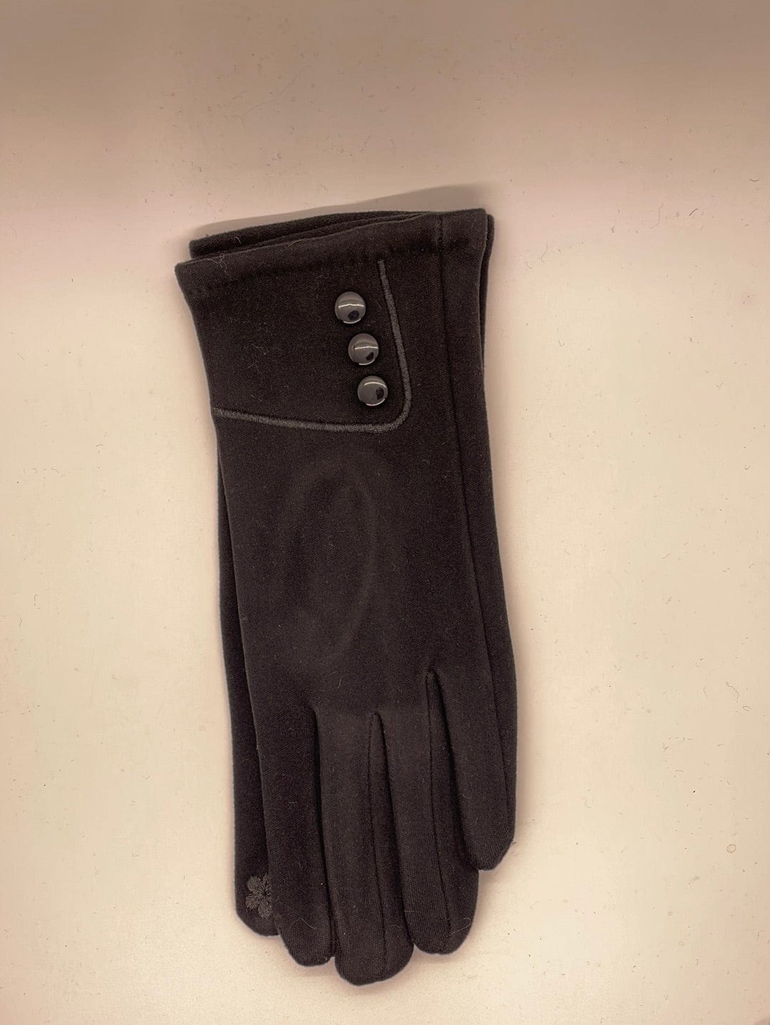 Black Button Detail Glove