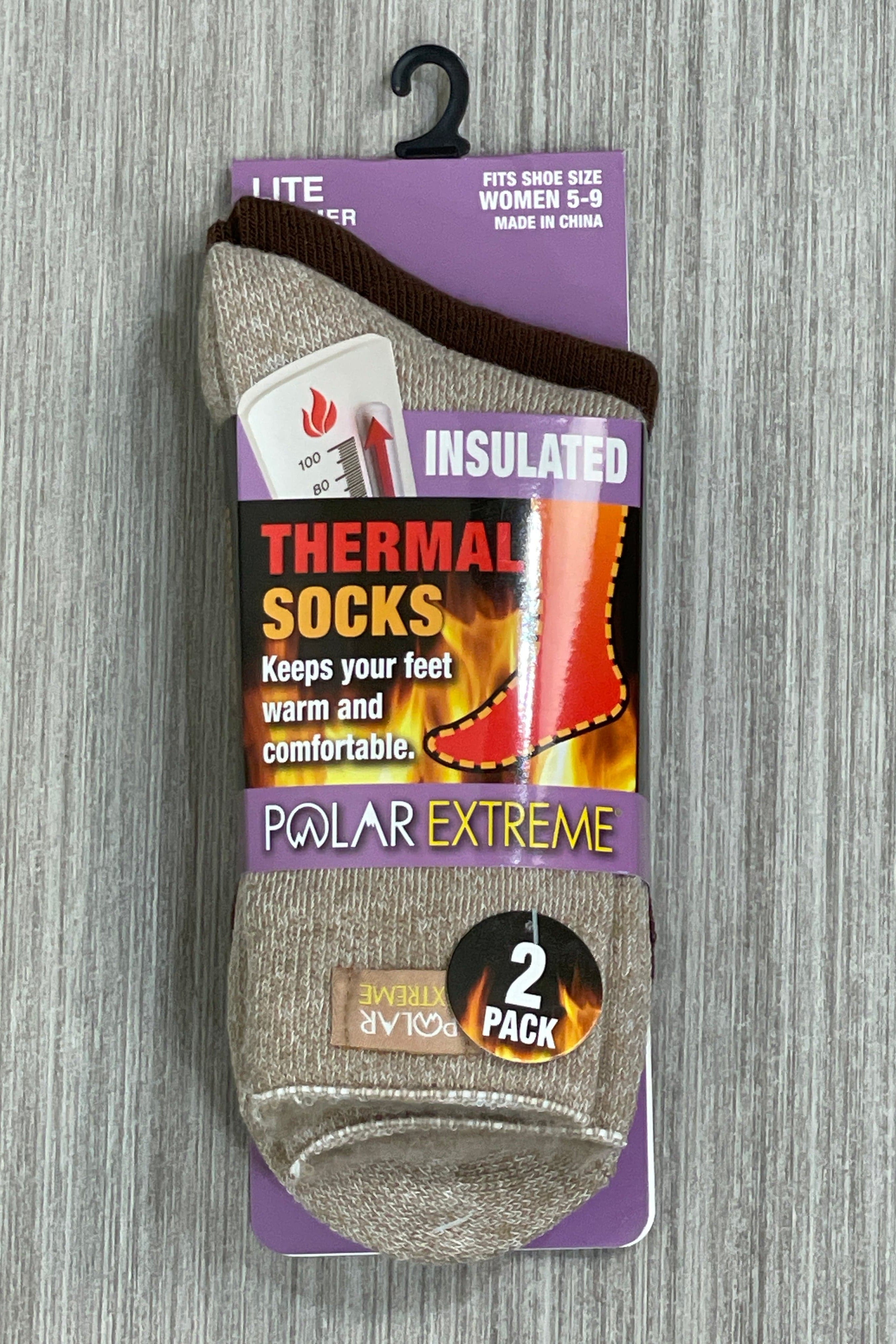 Brown Women's 2-Pack Polar Extreme Heat Lite Brushed Sock