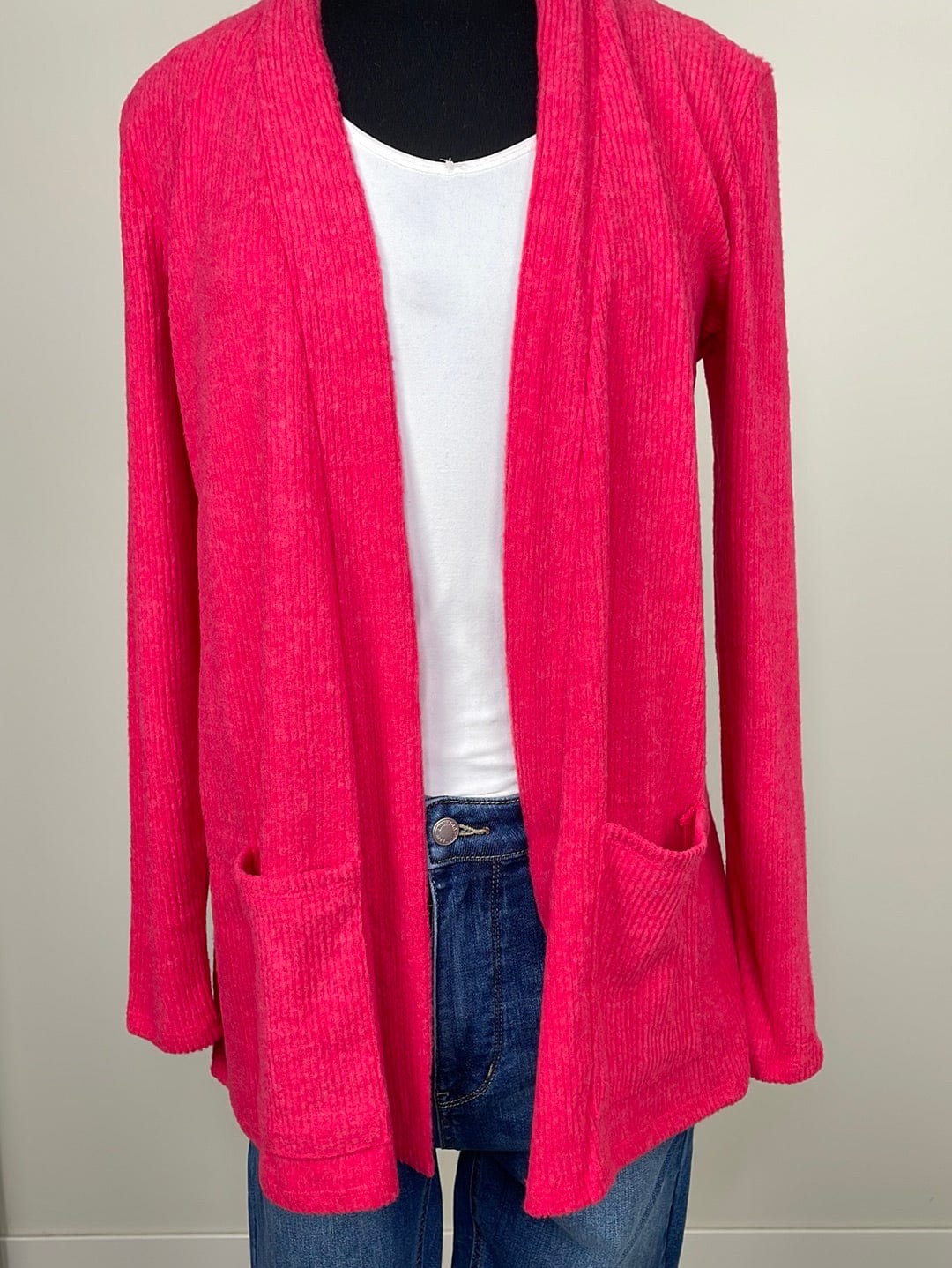 Heathered Viva Magenta Sweater Cardigan