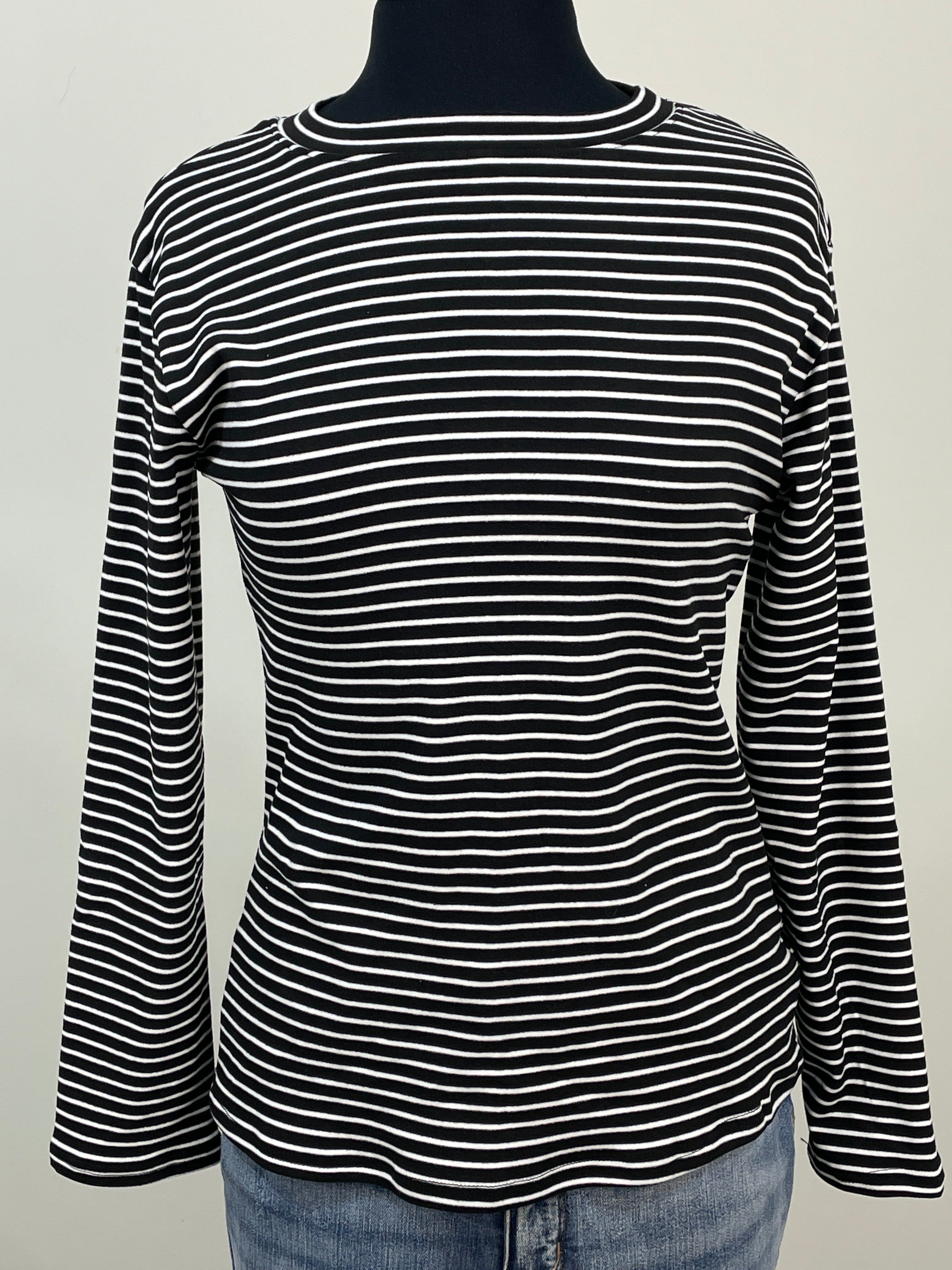 Black & White Stripe Soft Long Sleeve Top