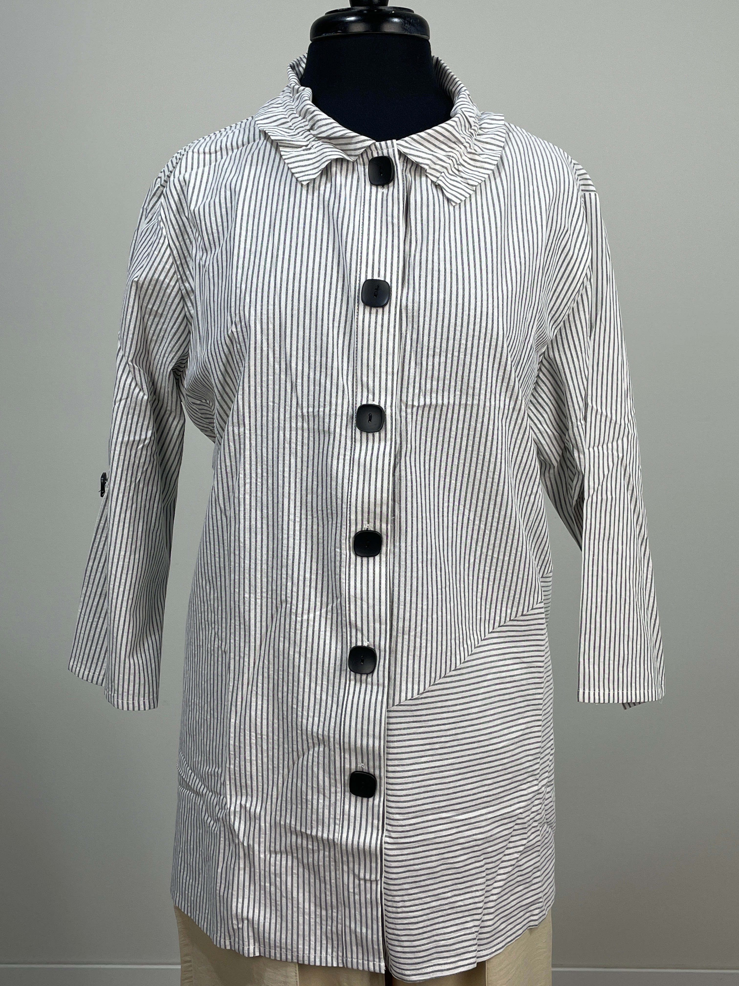 Black Pinstripe Button Down Shirt