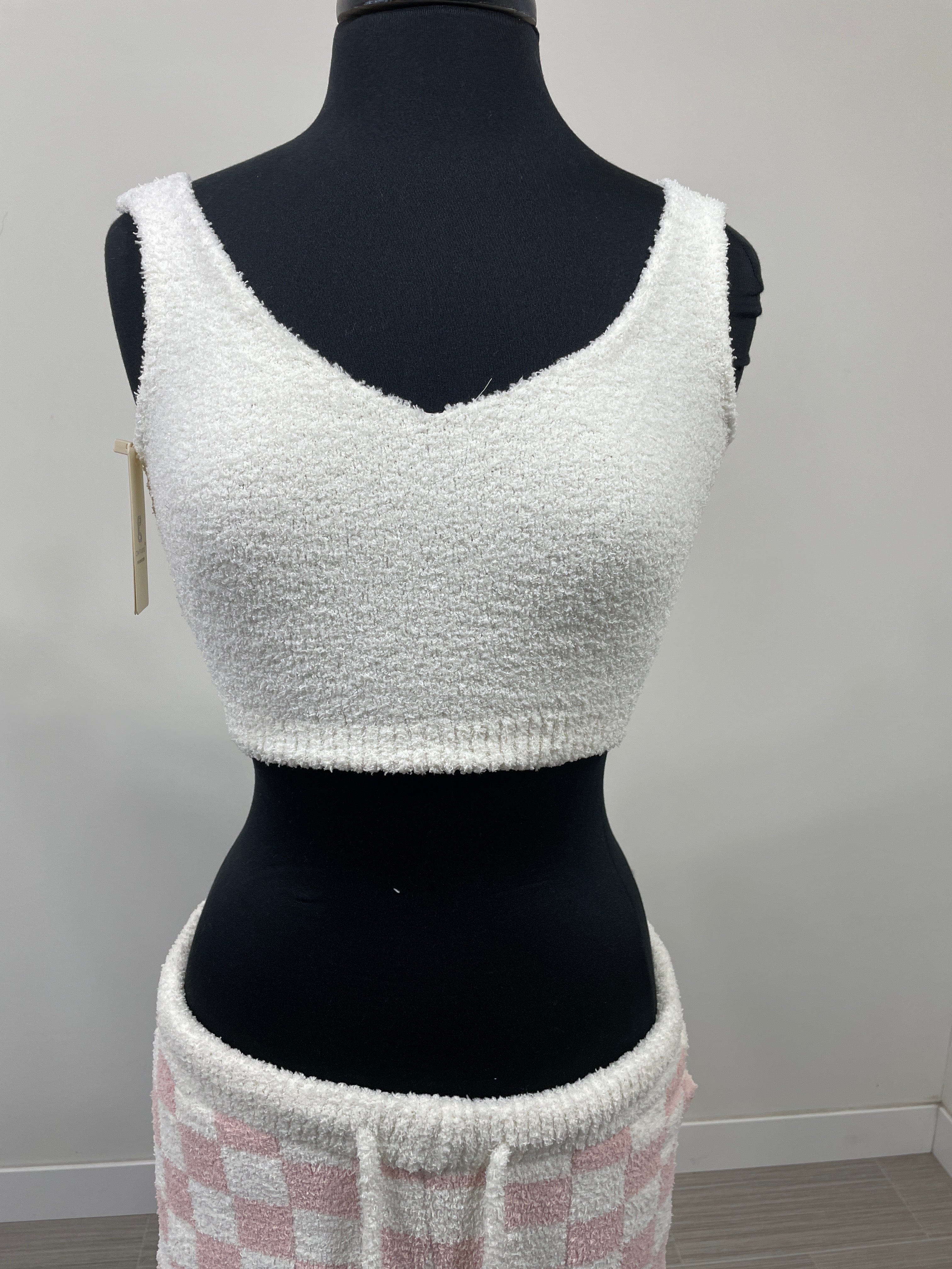 Ivory Soft V-Neck Crop Top
