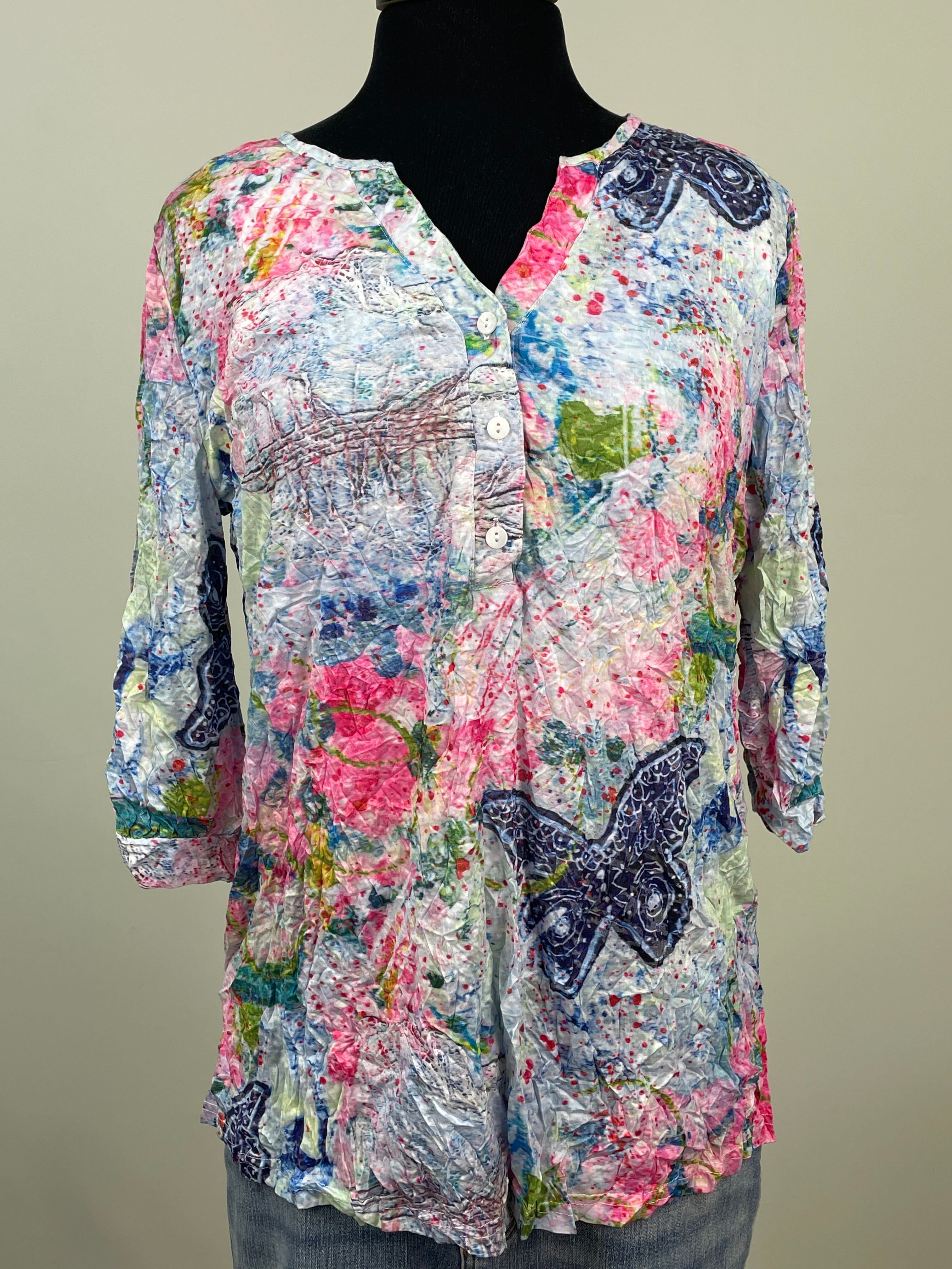 Butterfly Art Crinkle Top