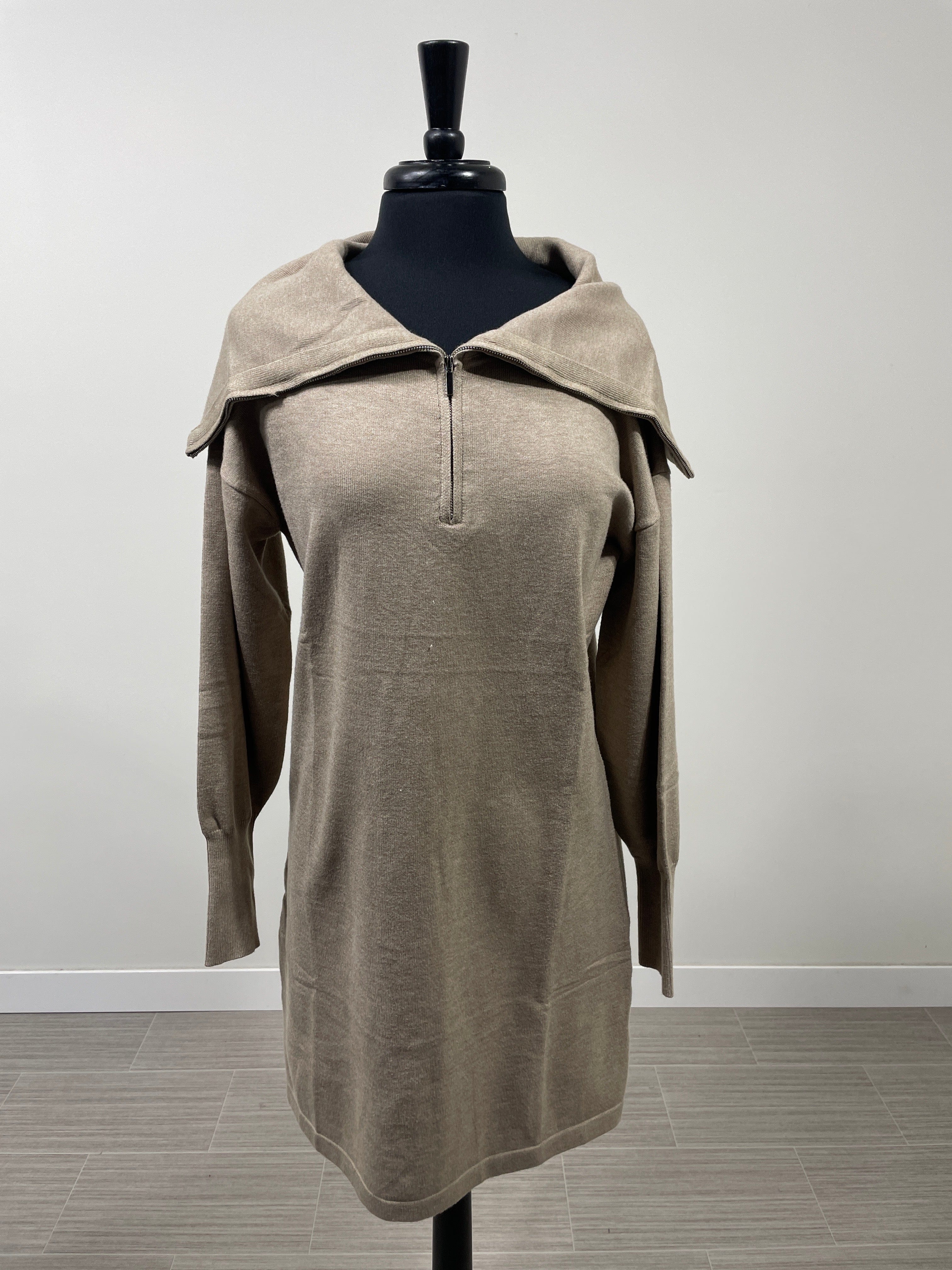 Alessia Quarter Zip Sweatshirt Dress