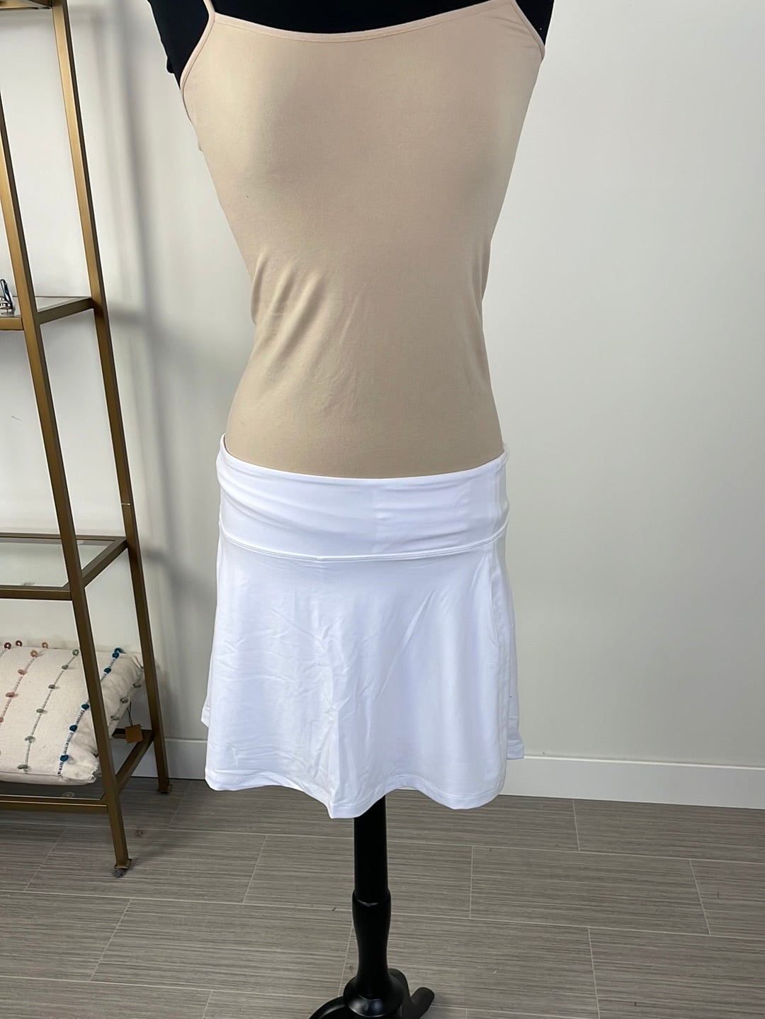 White Yoga Fabric Pleat Skort
