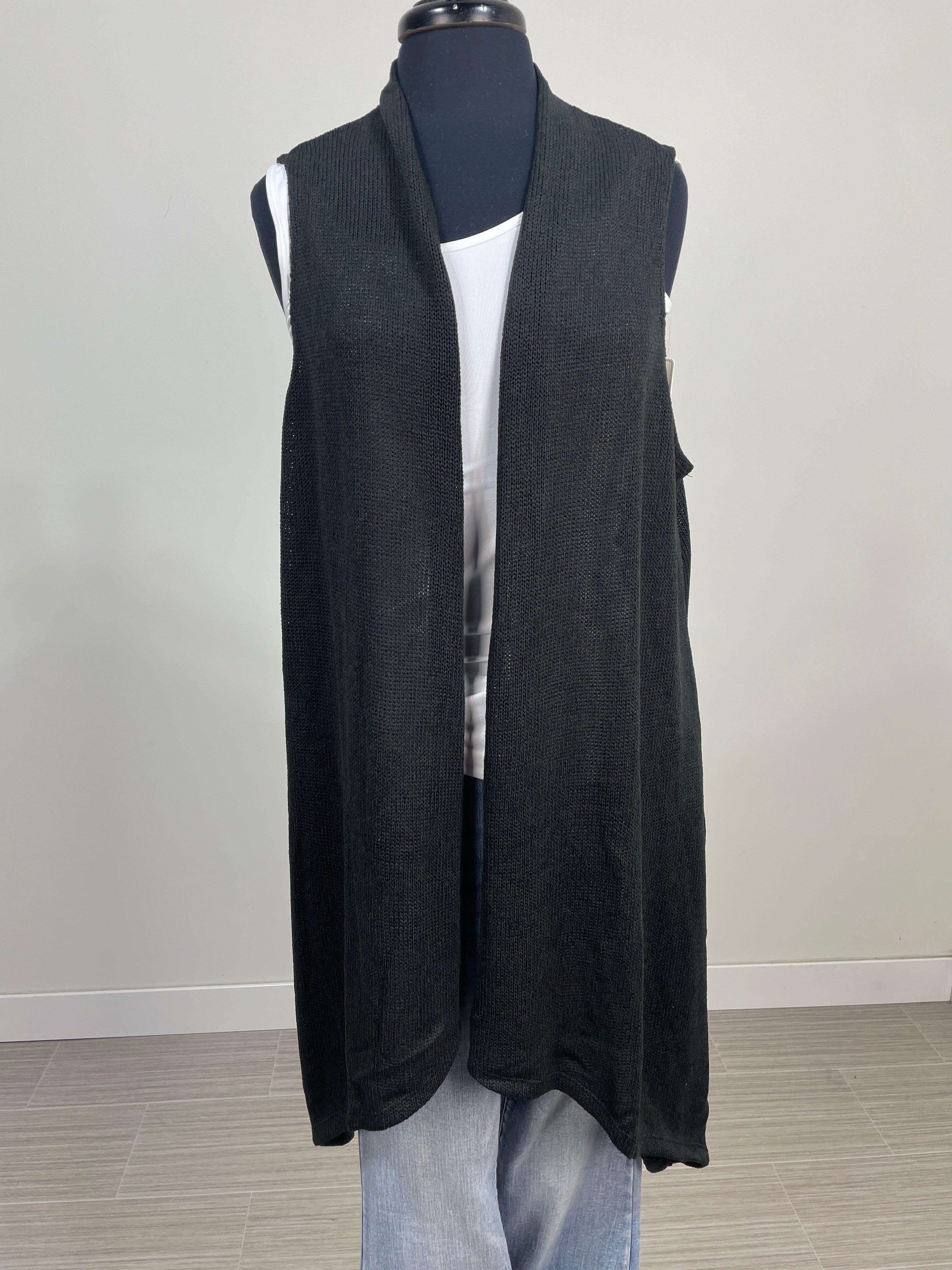 Black Coastline Hi-Lo Sweater Vest