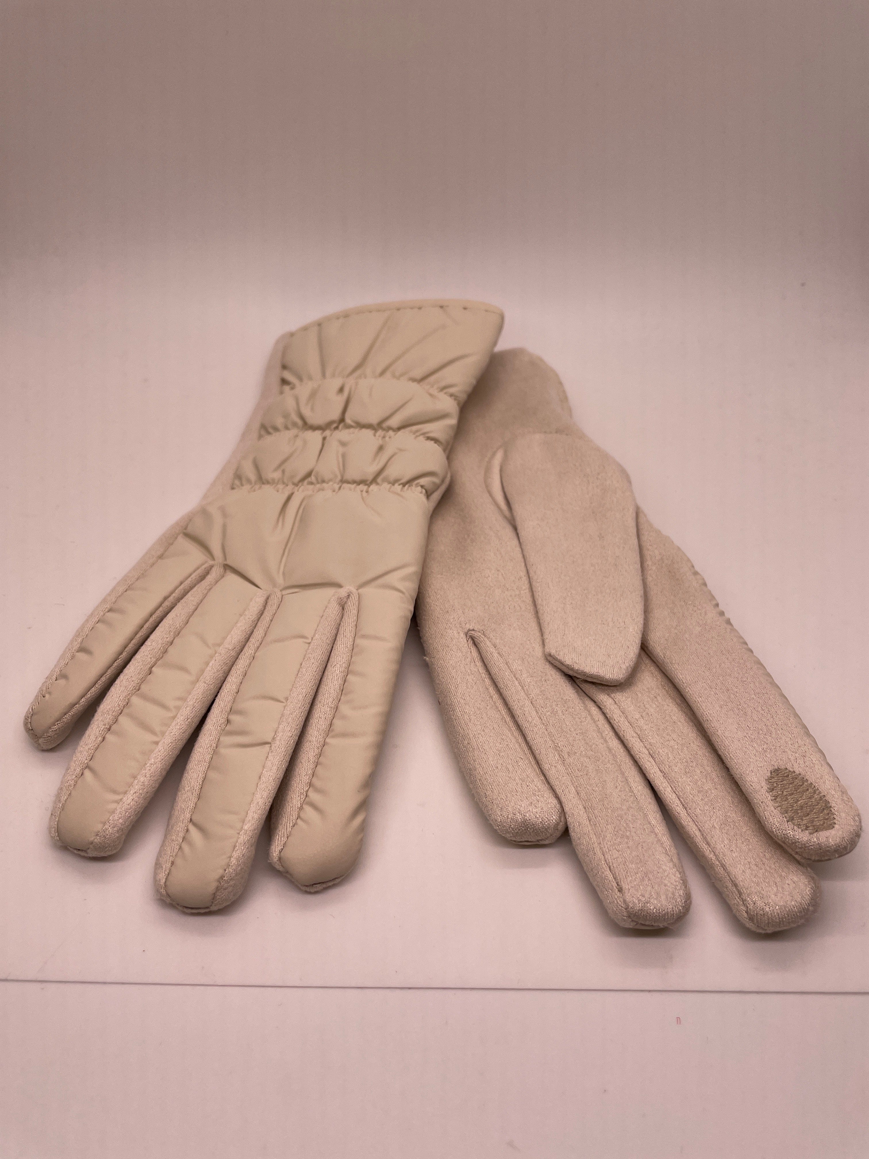 Beige Matte Puffer Glove