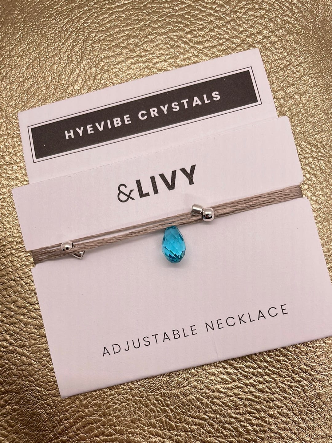 Hyevibe Crystal Slider - Aqua on Silver