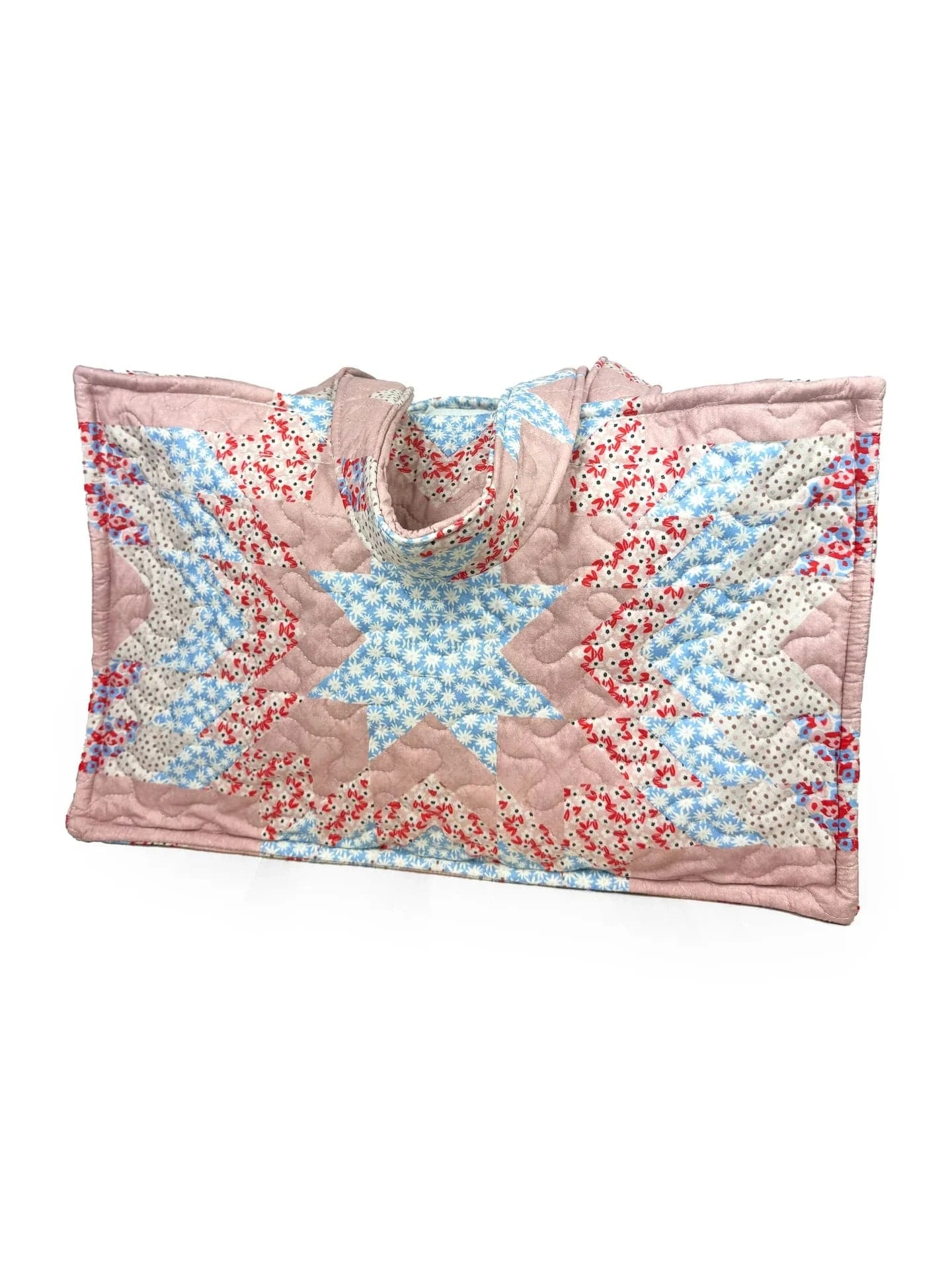 Adeline Patchwork Rose Quilted Tote Bag