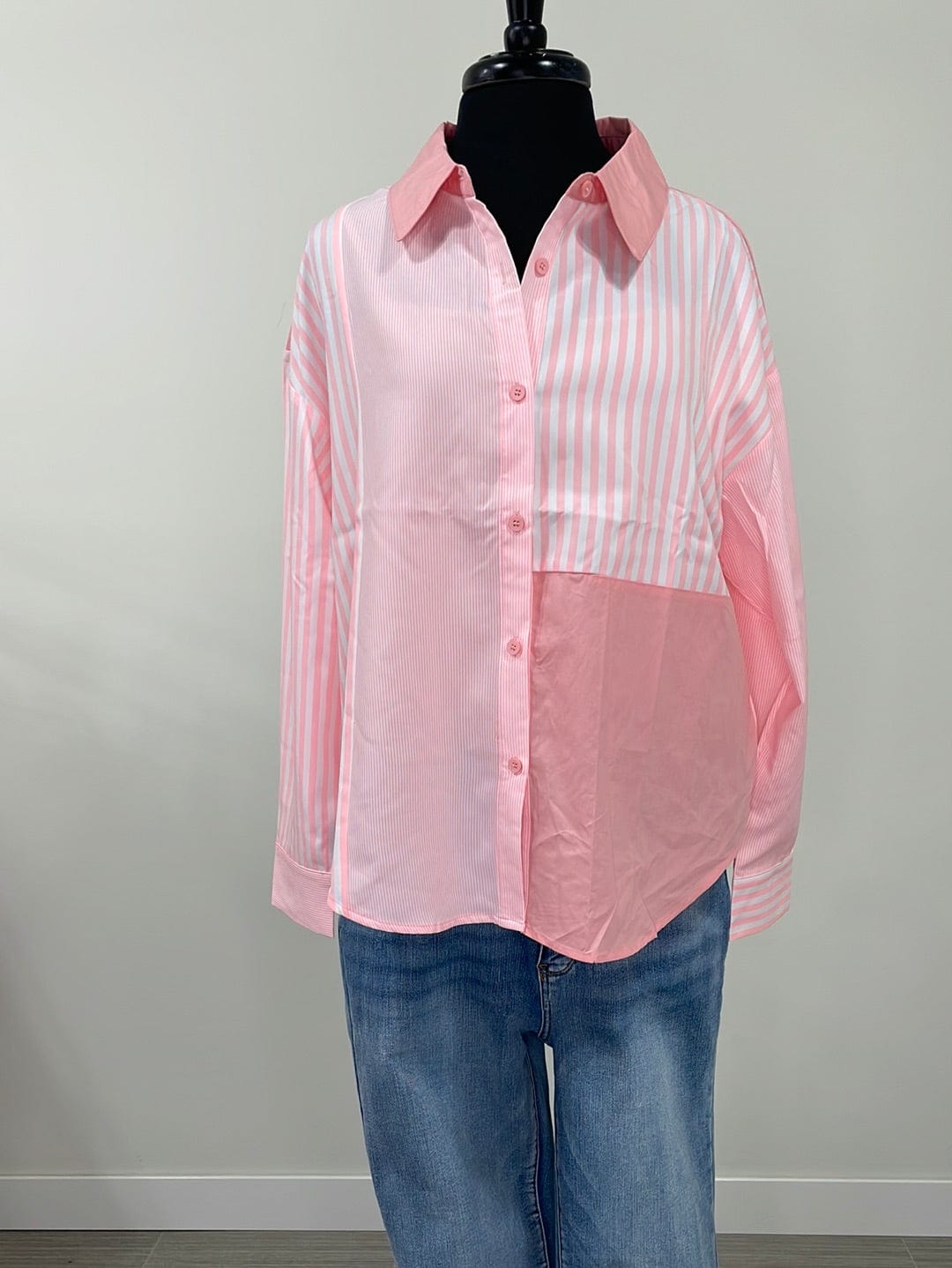 Bright Pink Stripe Blouse