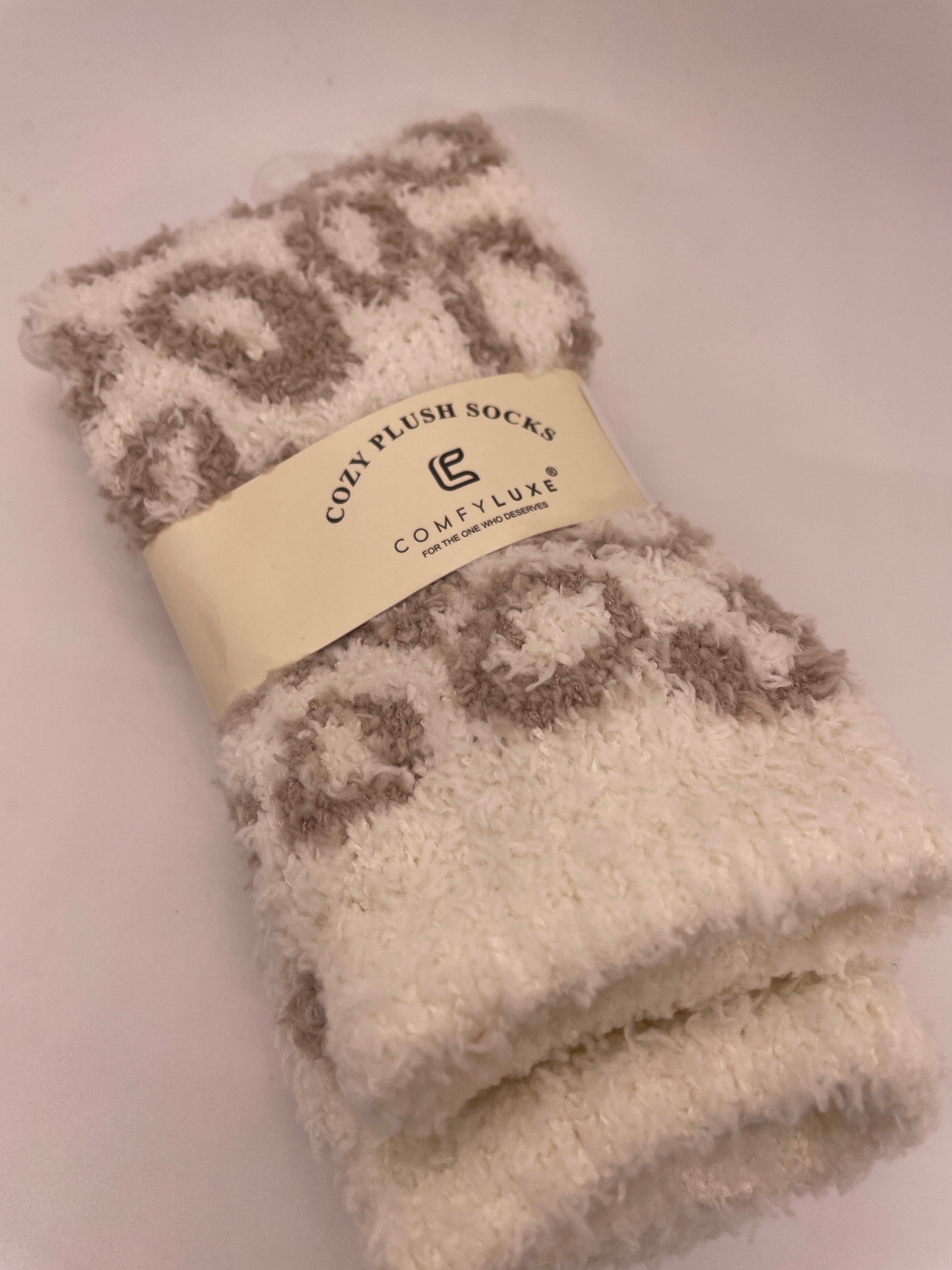 Tan Leopard Mini Crew Socks