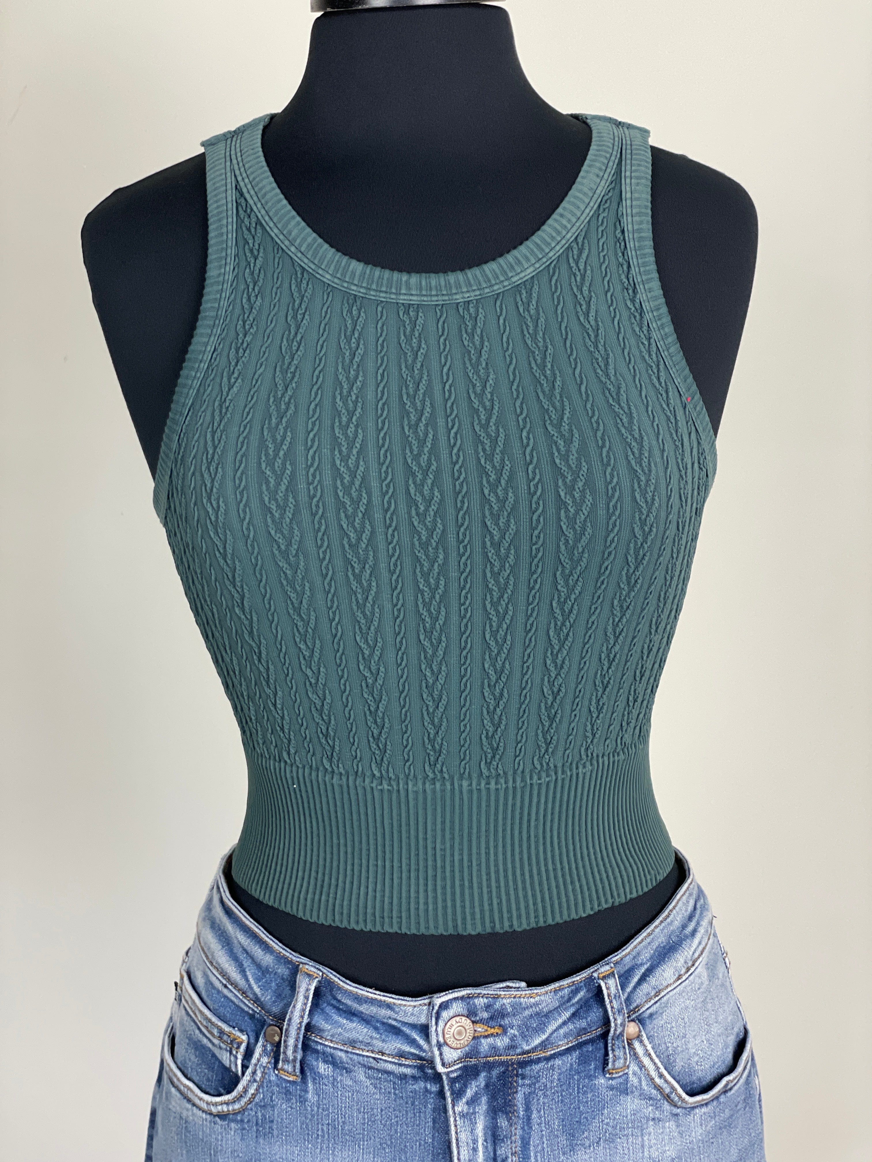 Pine Grove Cable Knit Crop Top