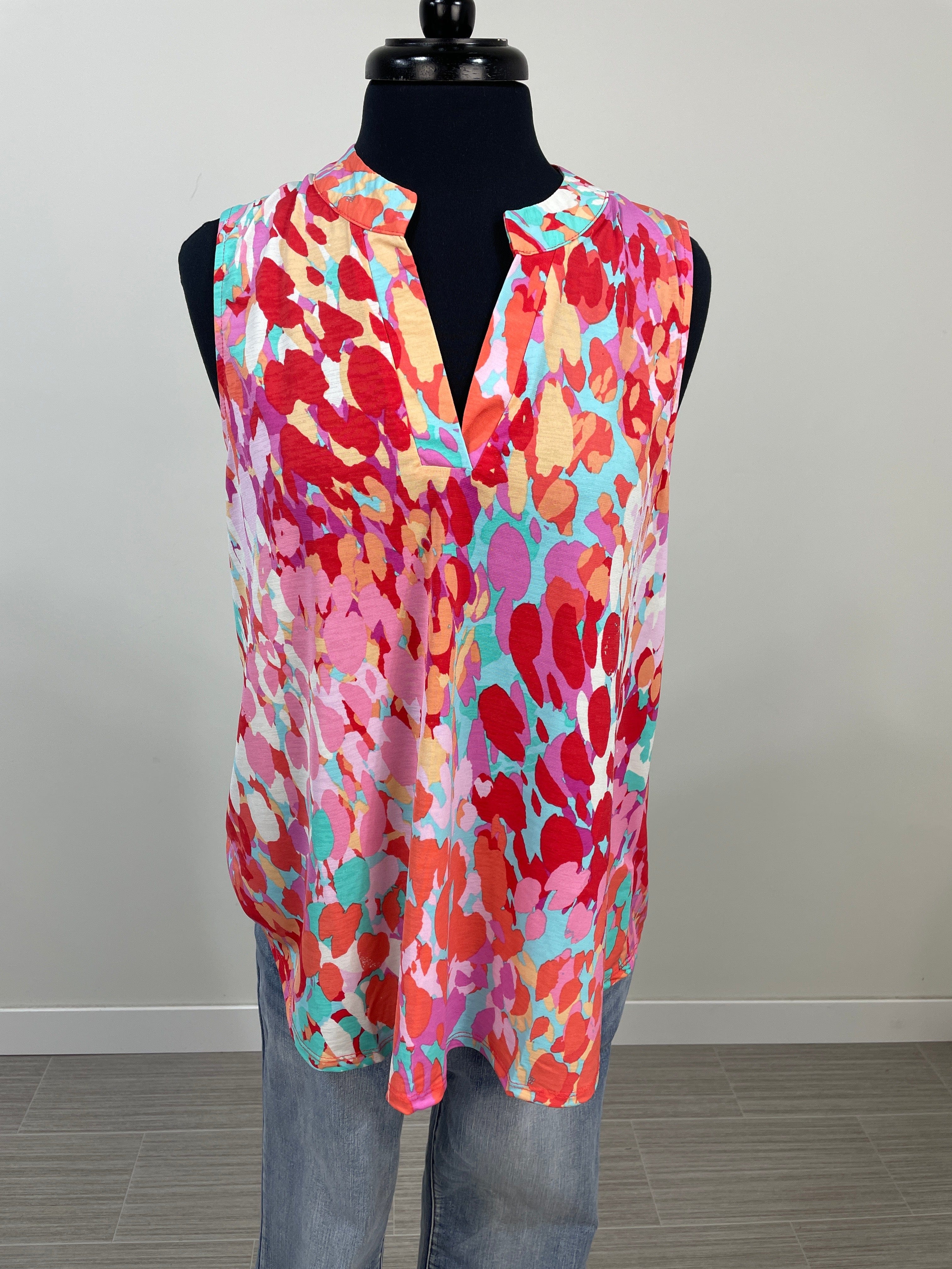 Coral & Aqua Burst Lizzy Tank