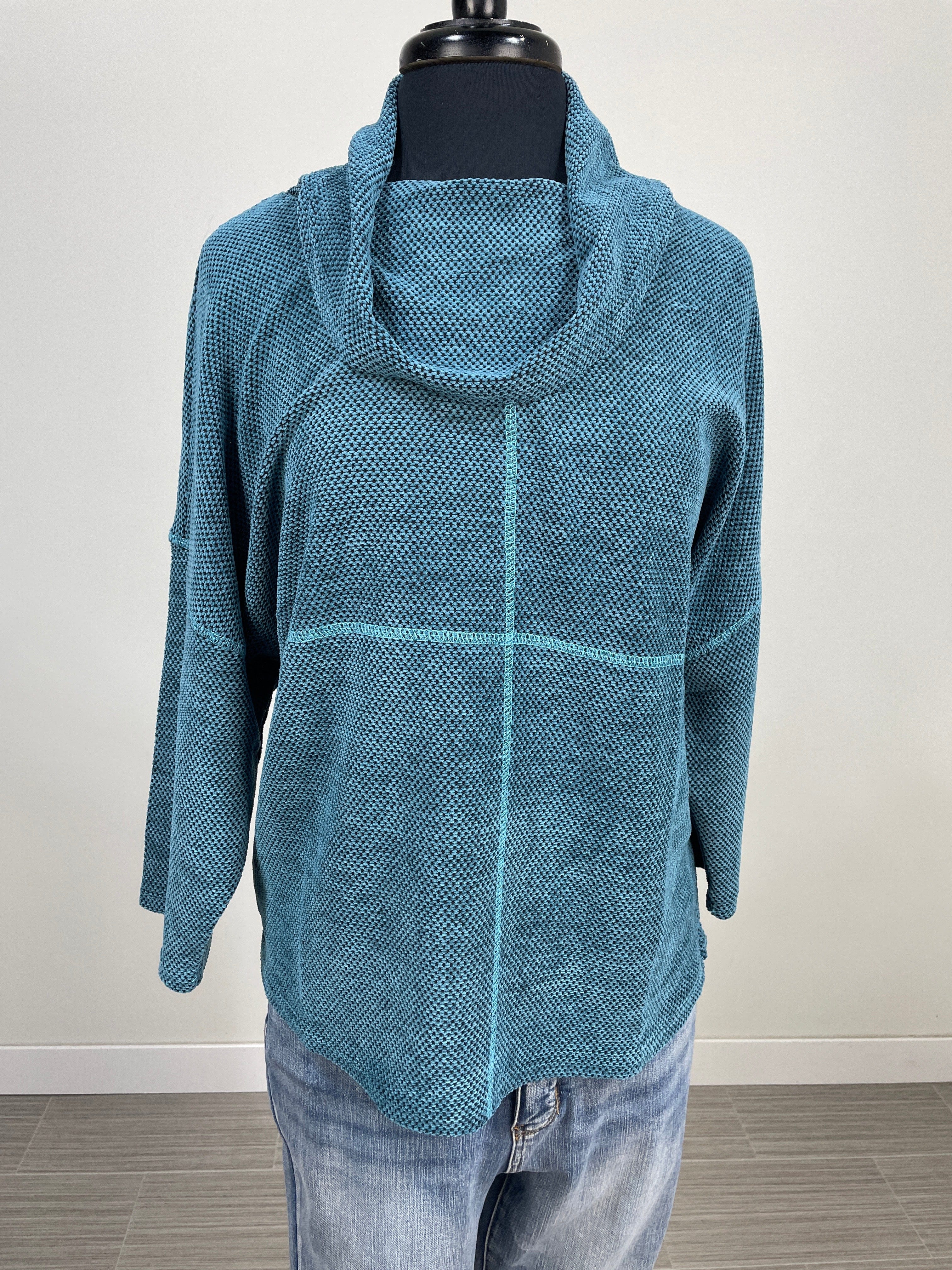 Teal Cowl Neck Top